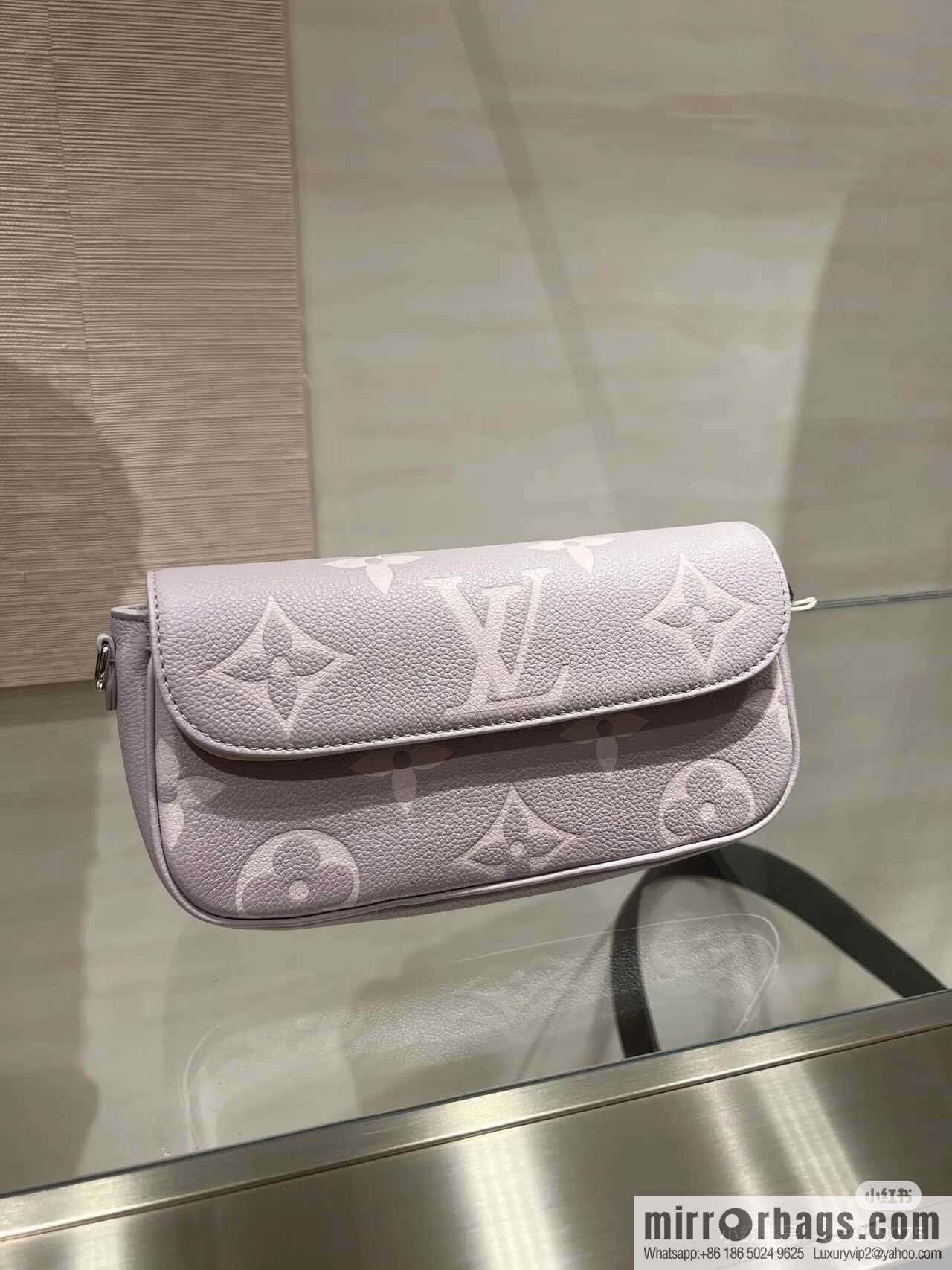 [Boutique‑grade] M14225 taro purple, full leather chain armpit bag WALLET ON CHAIN IVY handbag