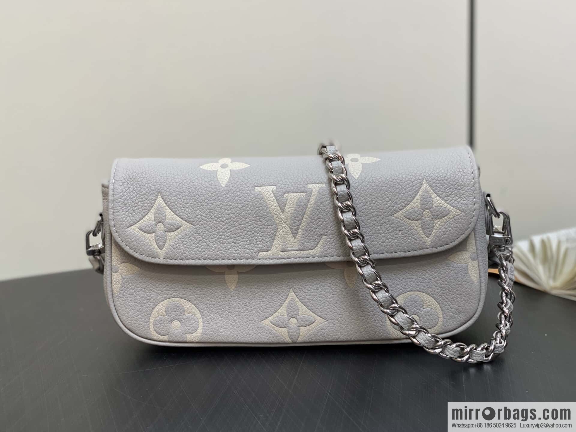 [Boutique‑grade] M14225 taro purple, full leather chain armpit bag WALLET ON CHAIN IVY handbag