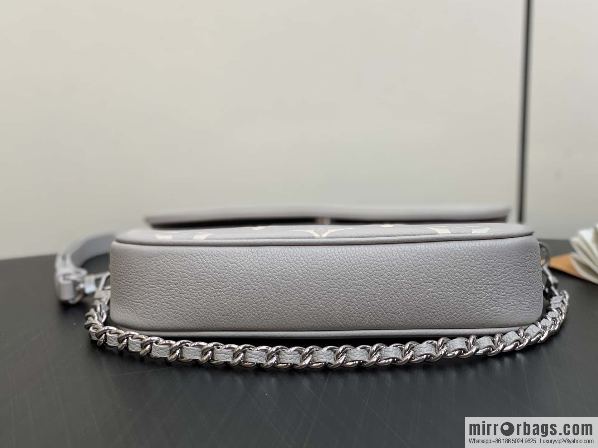 [Boutique‑grade] M14225 taro purple, full leather chain armpit bag WALLET ON CHAIN IVY handbag