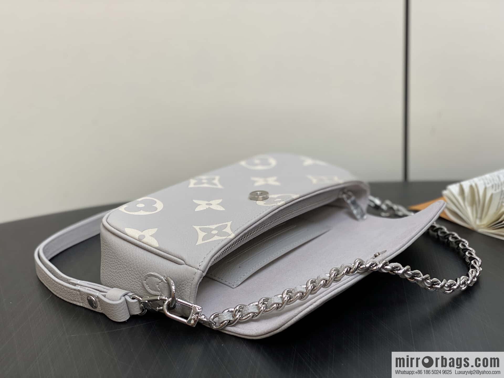 [Boutique‑grade] M14225 taro purple, full leather chain armpit bag WALLET ON CHAIN IVY handbag
