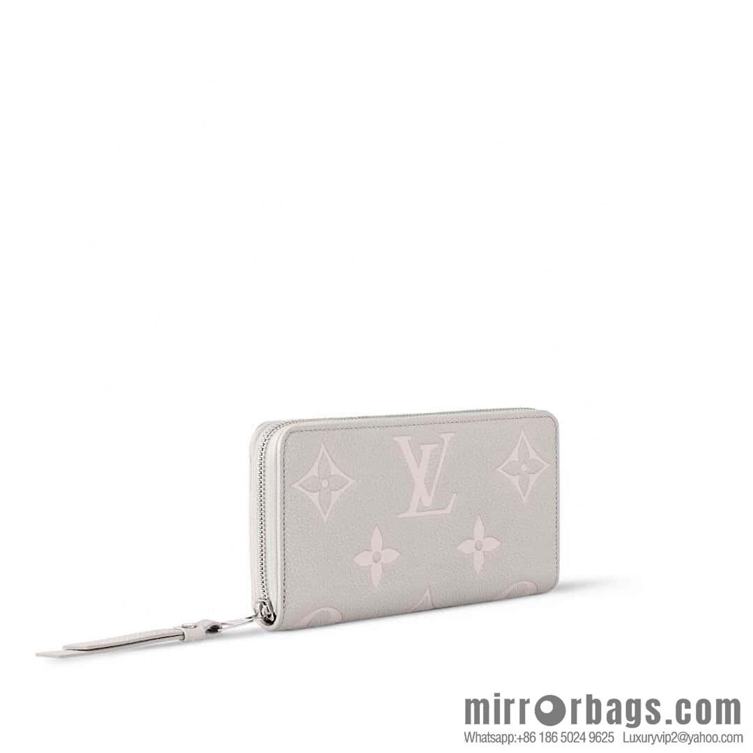 [Boutique‑grade] M14228 taro purple, full leather single zipper wallet zippy zipper wallet