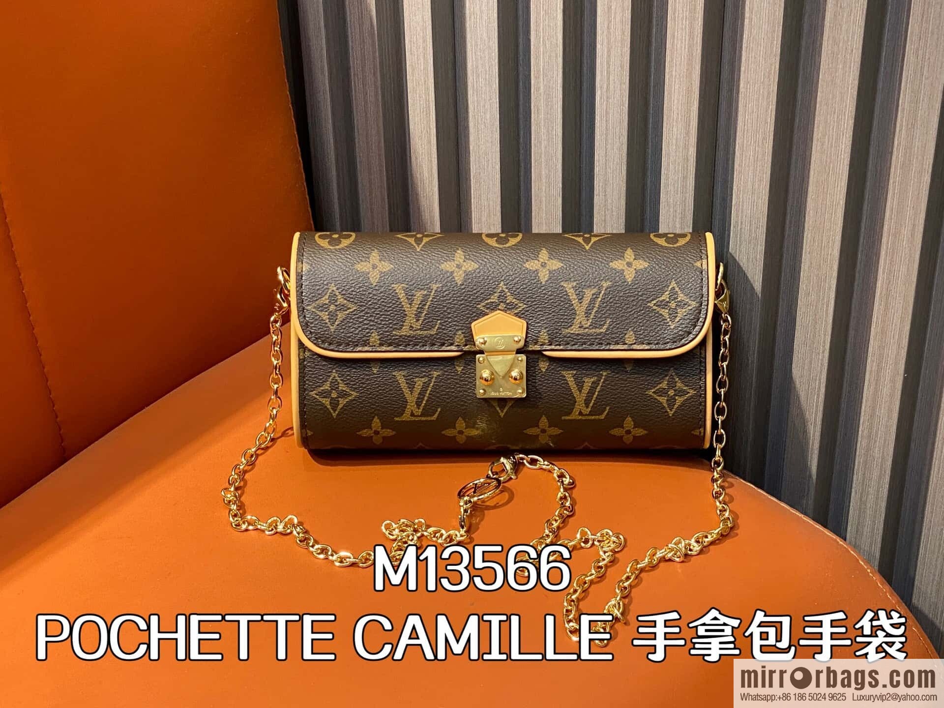[Boutique‑grade] M13566 presbyopia, chain bag POCHETTE CAMILLE clutch bag handbag