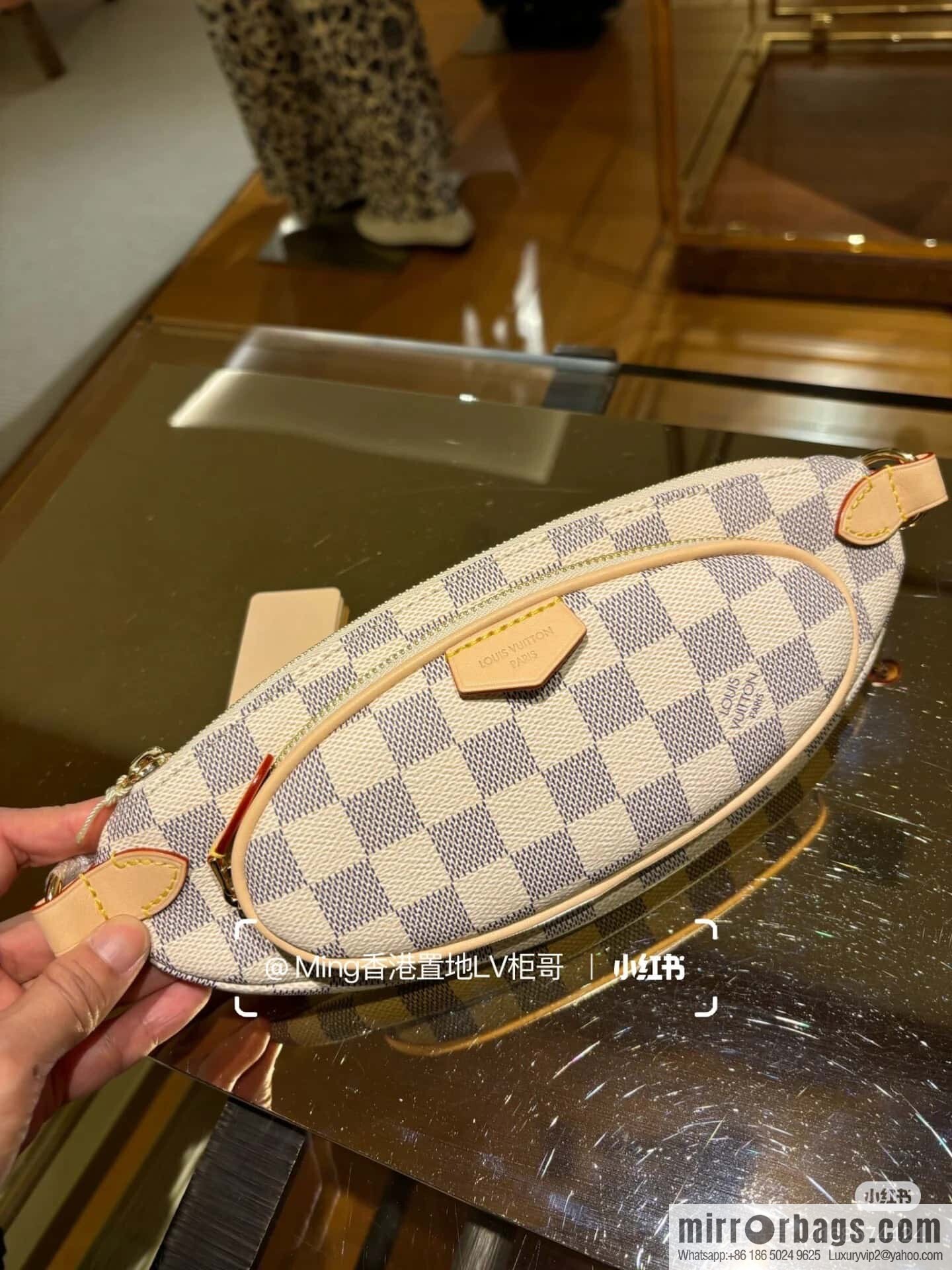 [Boutique‑grade] N00230 white grid, small fanny pack, the new KEEPIT fanny pack of the season