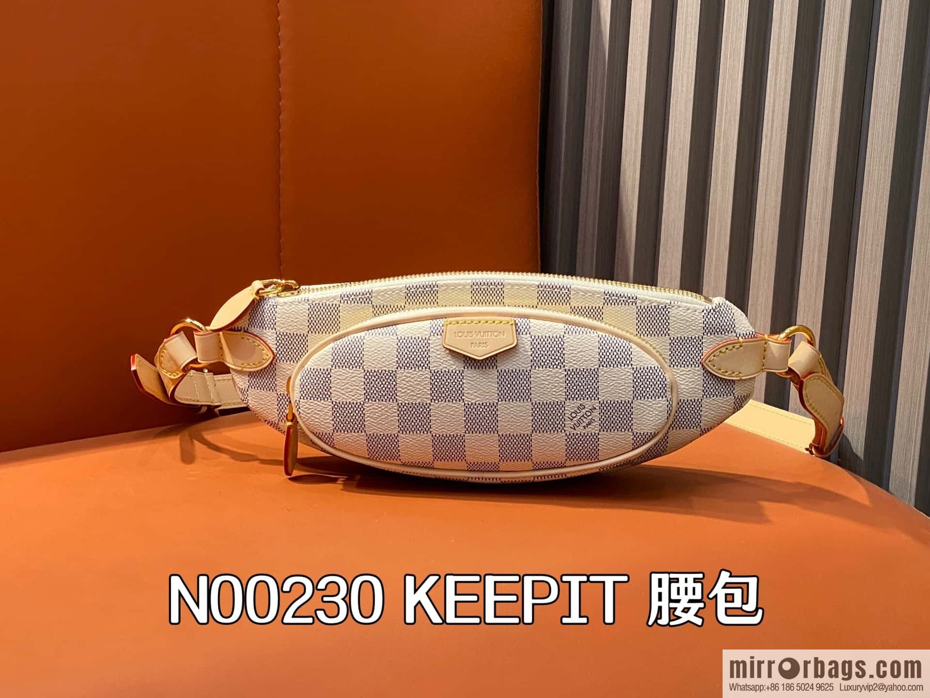 [Boutique‑grade] N00230 white grid, small fanny pack, the new KEEPIT fanny pack of the season