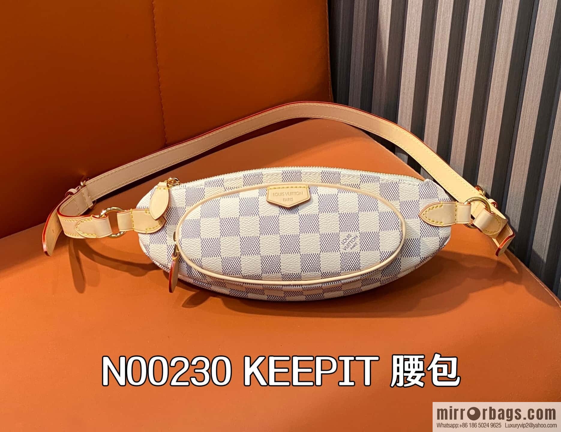 [Boutique‑grade] N00230 white grid, small fanny pack, the new KEEPIT fanny pack of the season