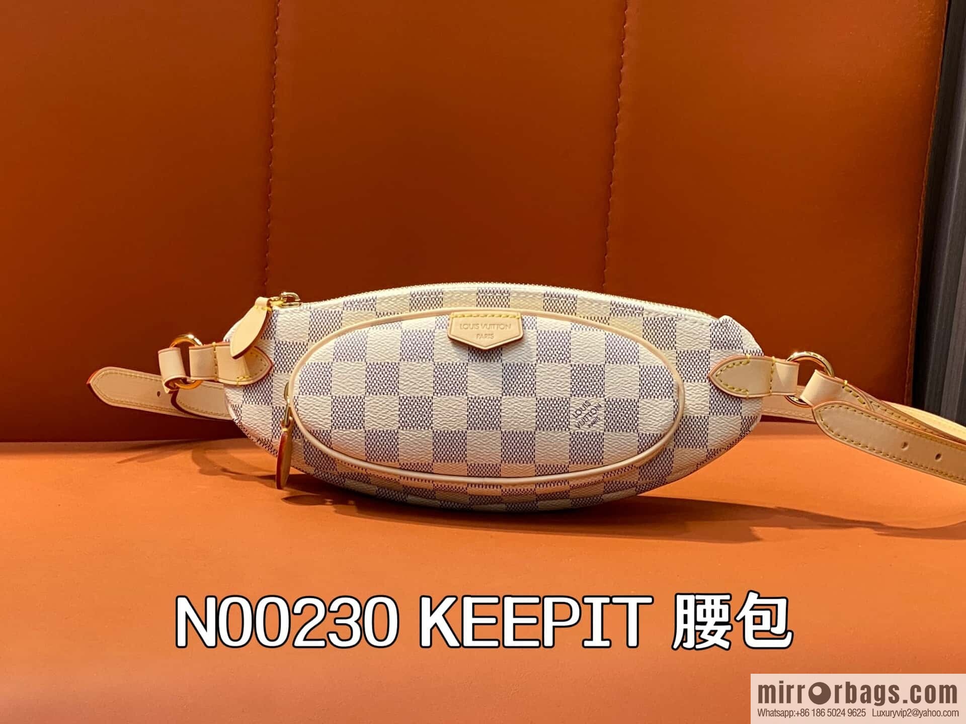 [Boutique‑grade] N00230 white grid, small fanny pack, the new KEEPIT fanny pack of the season