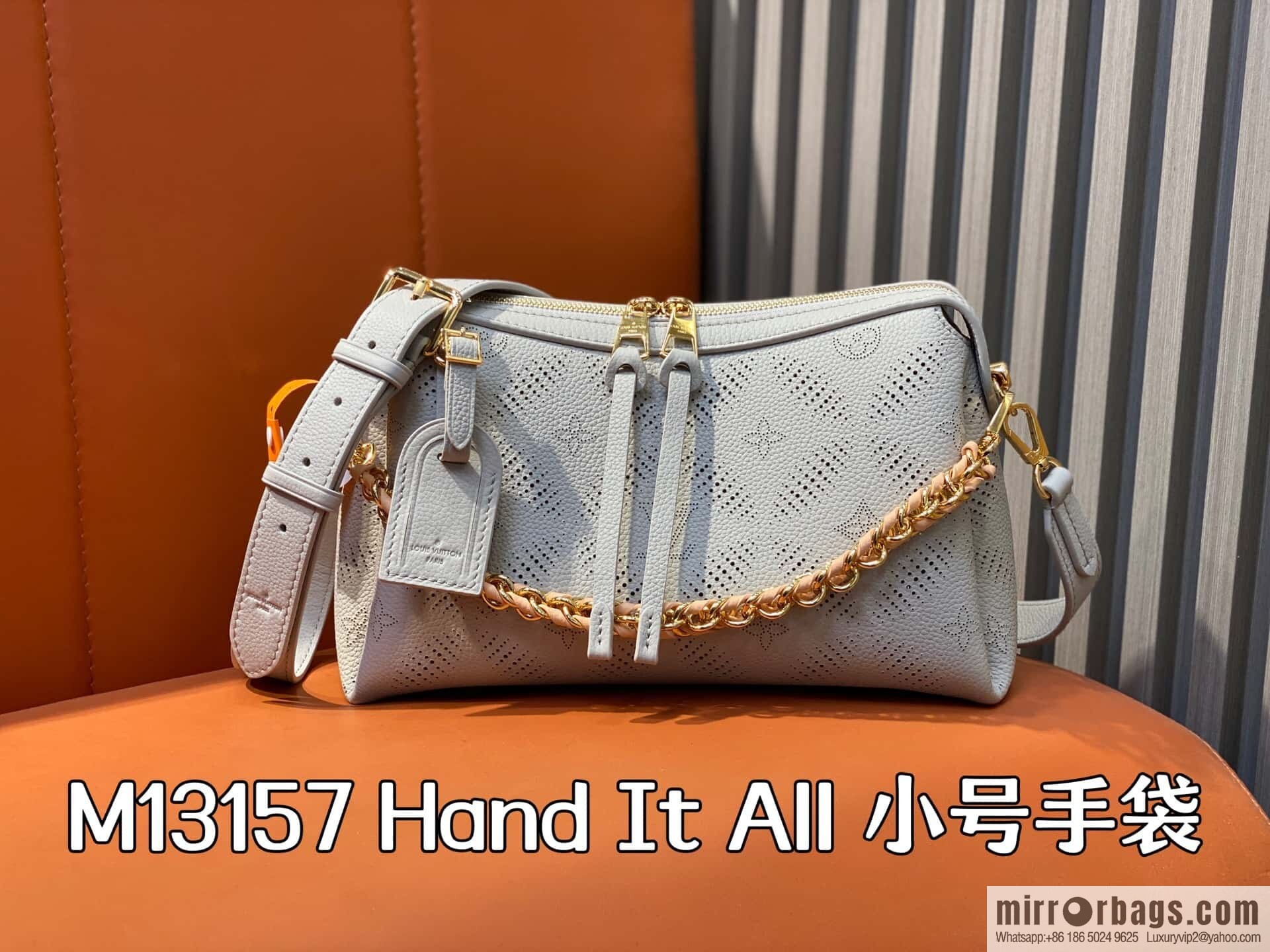 [Premium‑quality] M13157 taro purple, full leather hollow chain bag Hand It All small handbag