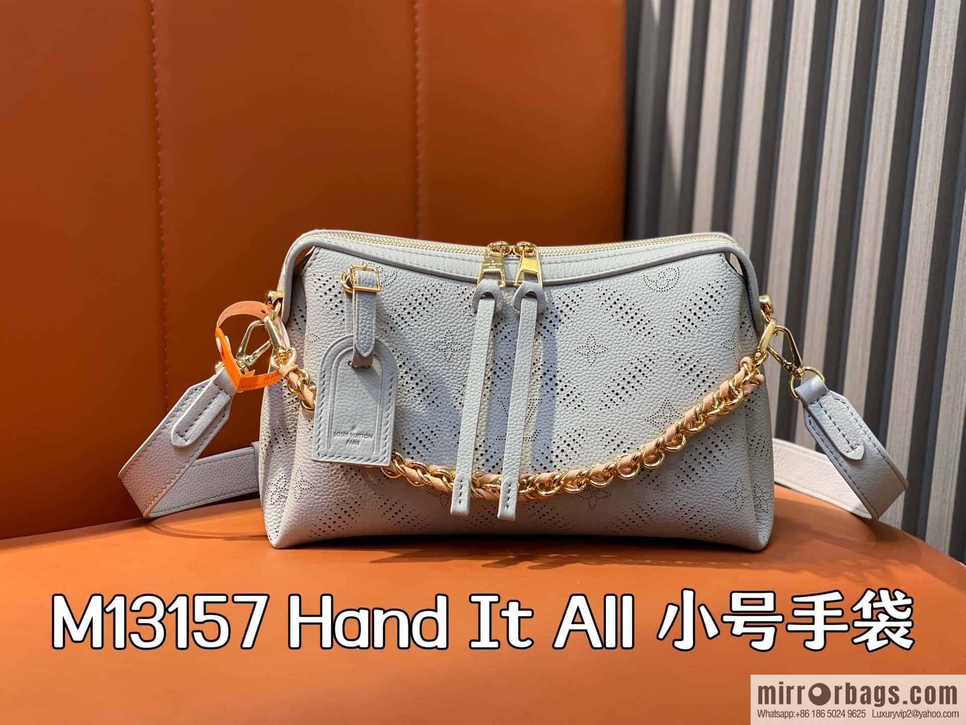 [Premium‑quality] M13157 taro purple, full leather hollow chain bag Hand It All small handbag