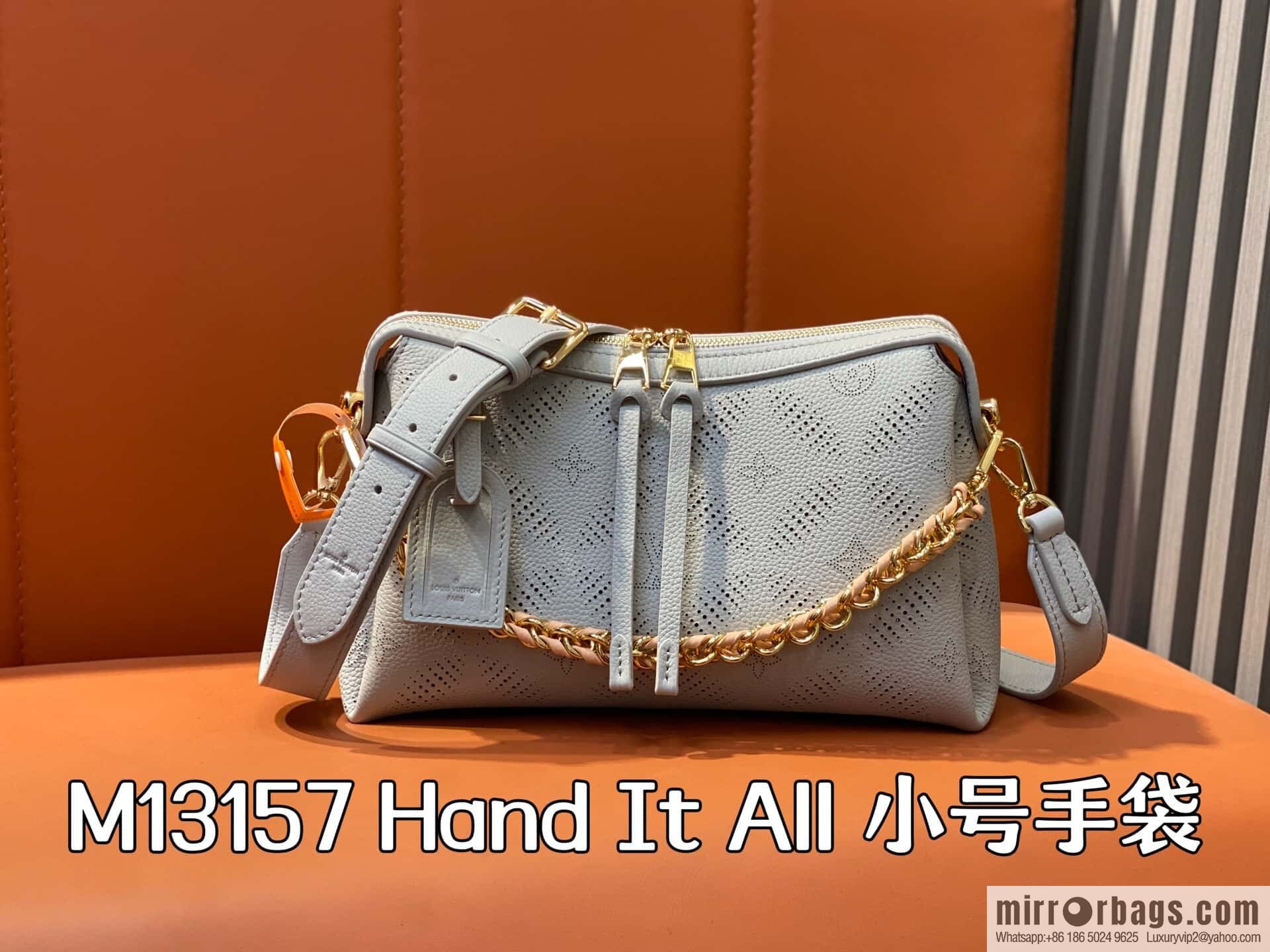 [Premium‑quality] M13157 taro purple, full leather hollow chain bag Hand It All small handbag