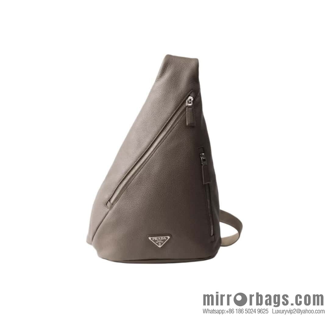 PRADA 🎉 new breast bag 🎉 2VZ092A full leather 🎉 gray