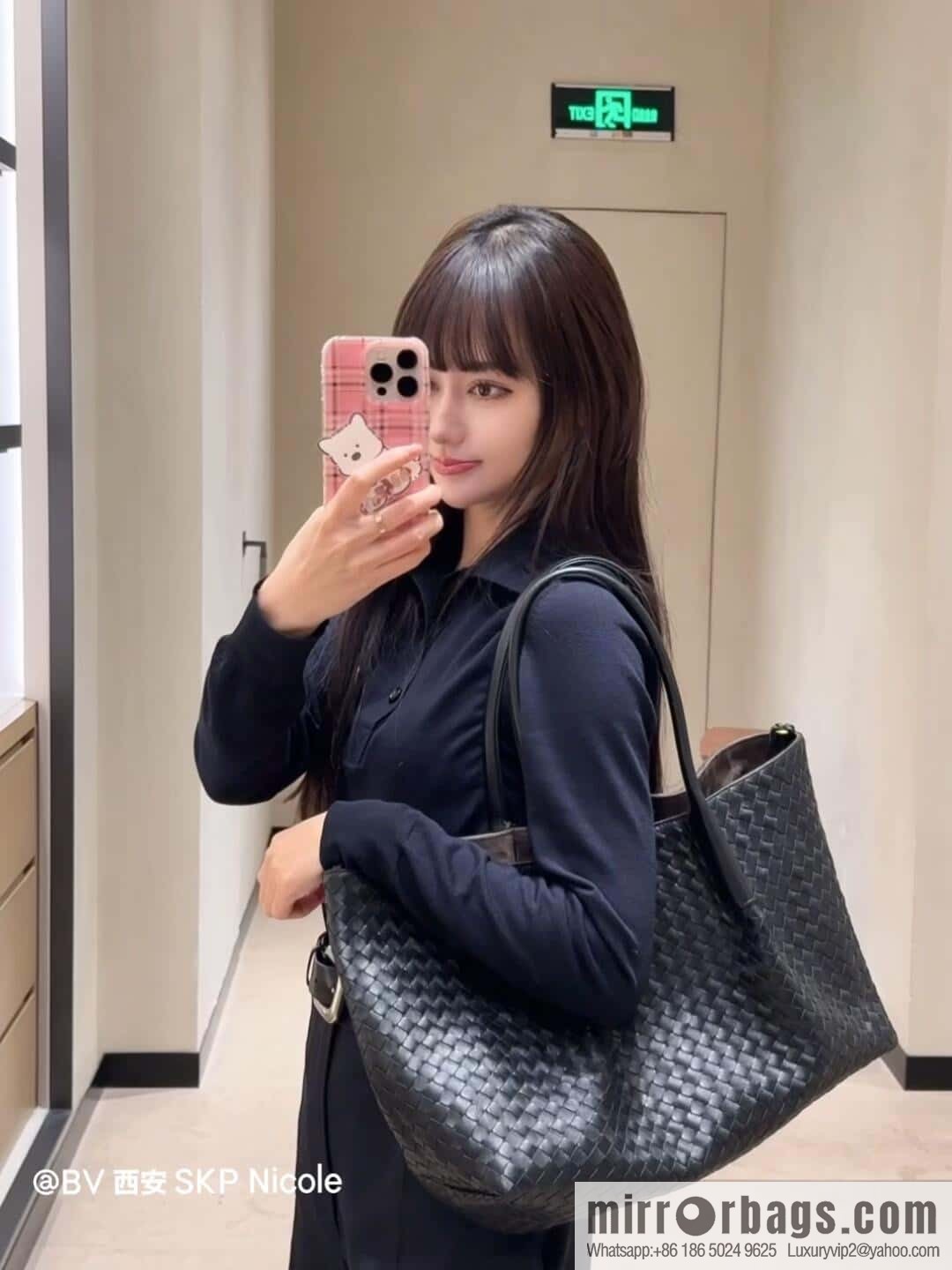 BV Large Pinacoteca Tote Bag 817166 Black