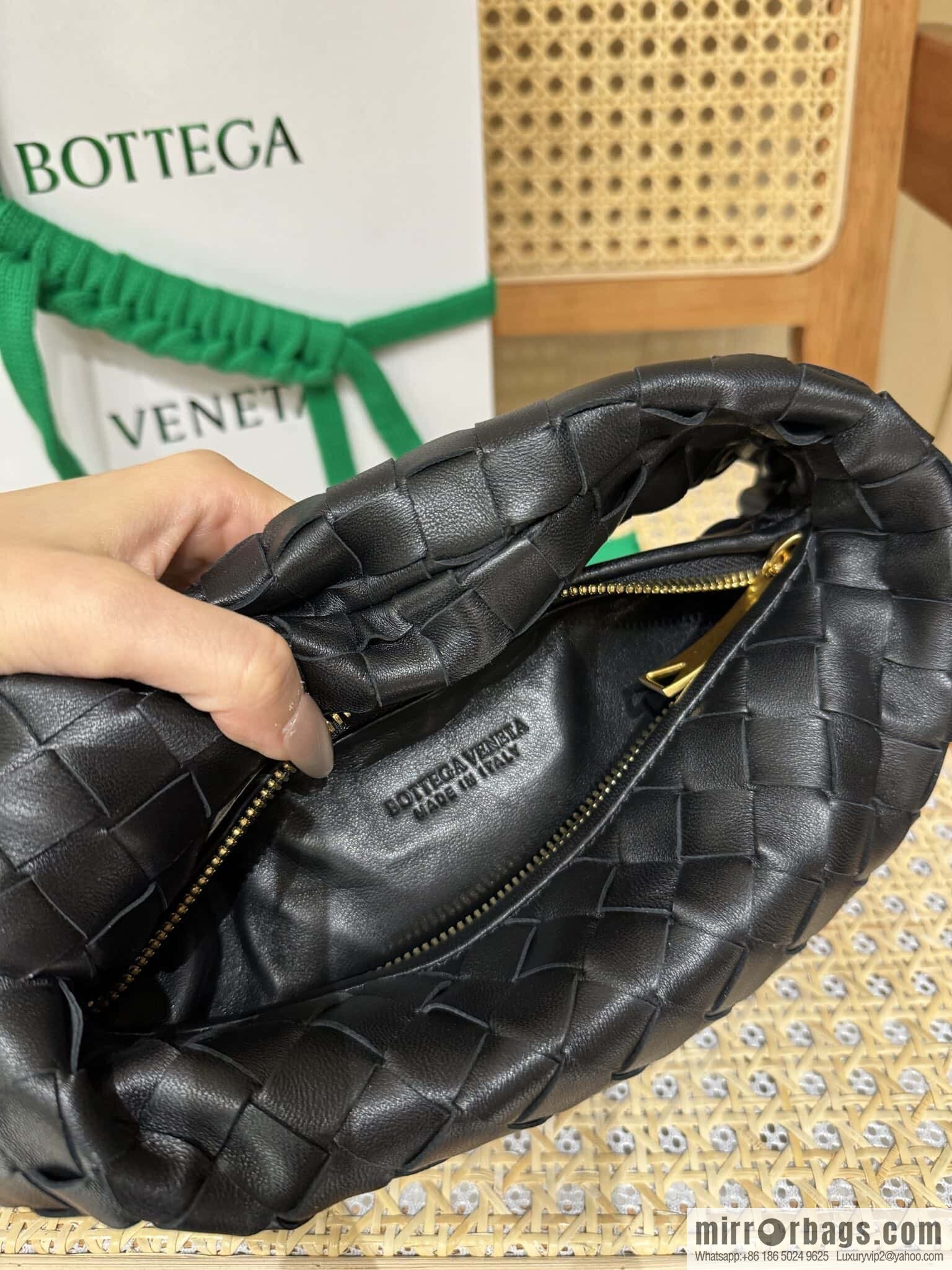BV MINI JODIE 651876 black gold buckle