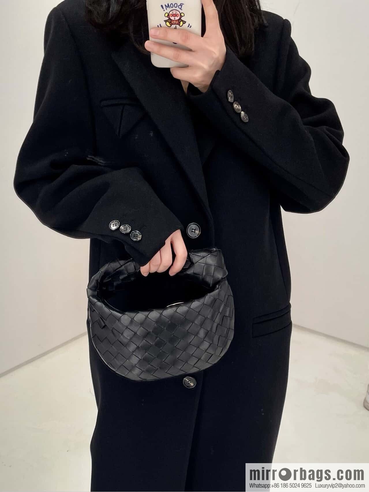 BV MINI JODIE 651876 black silver buckle