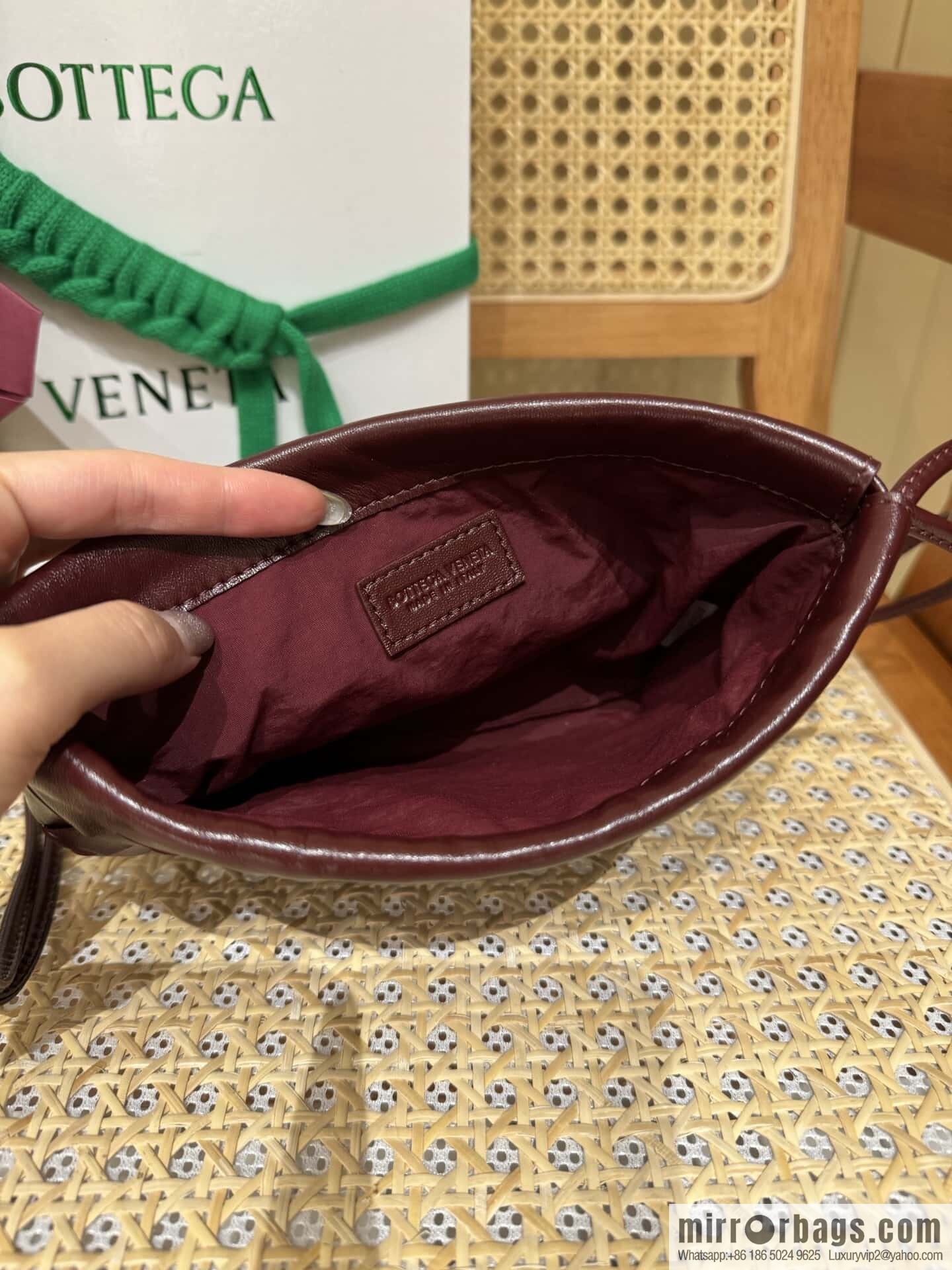 BV Small Dustbag Garbage Bag 816987 Akane Brown Red