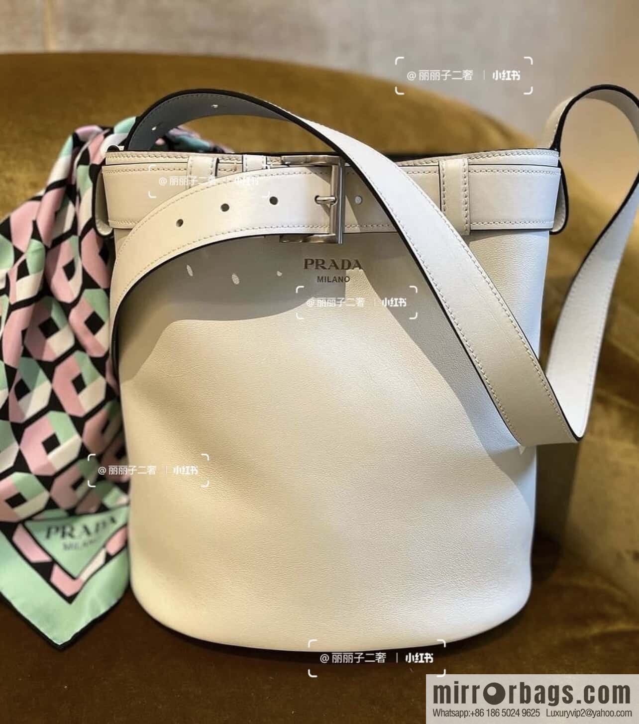PRADA 🎉 new bucket bag 🎉 1BE085 🎉🎉 white