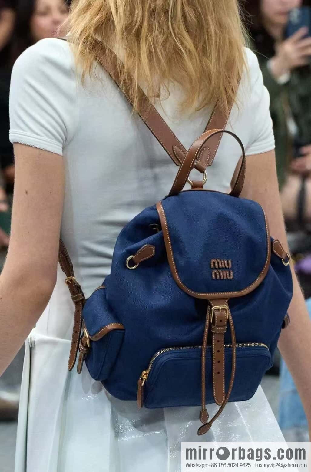 MIUMIU 💕 new backpack 💕 5BZ042 💕💕 blue