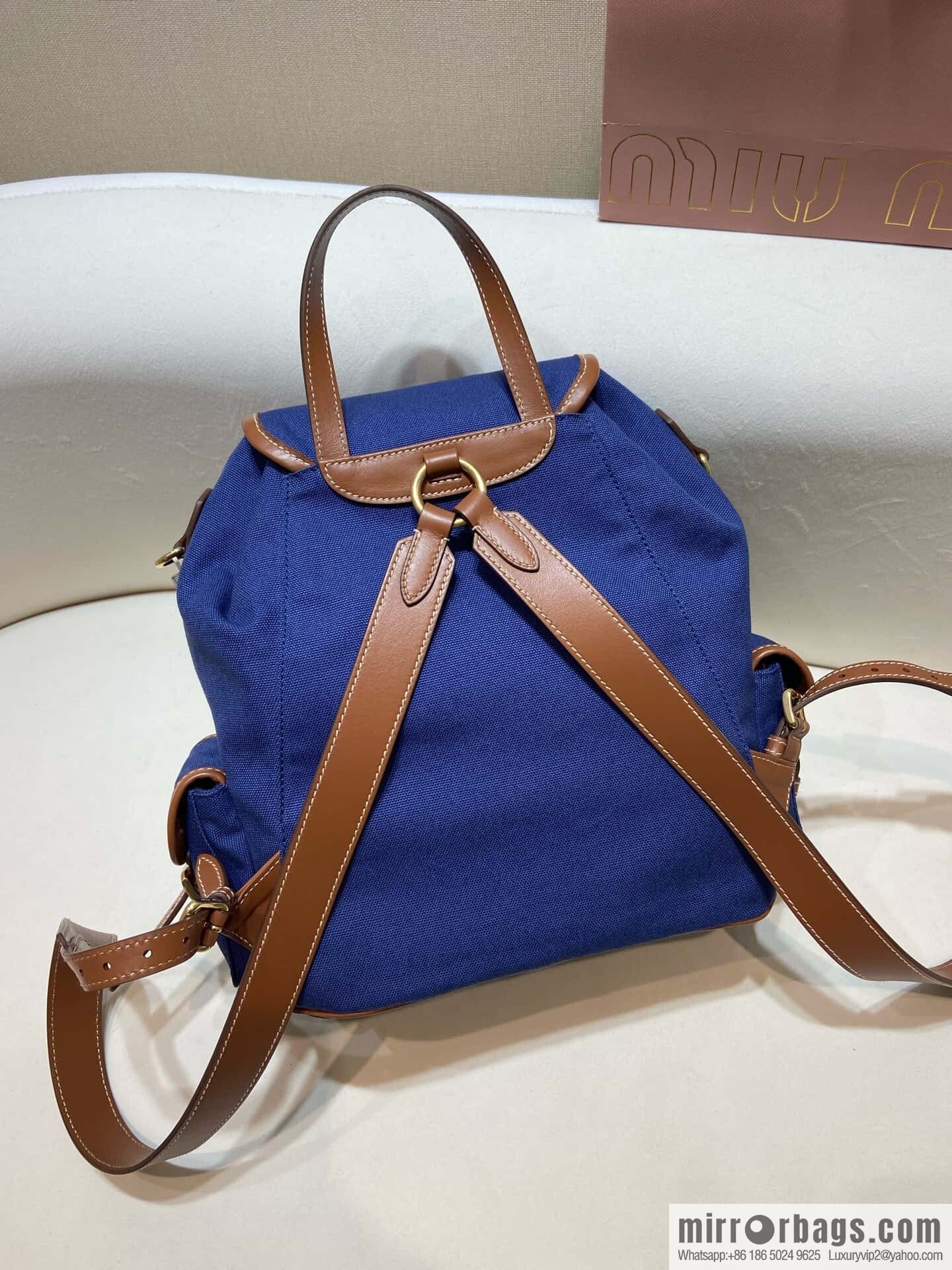 MIUMIU 💕 new backpack 💕 5BZ042 💕💕 blue