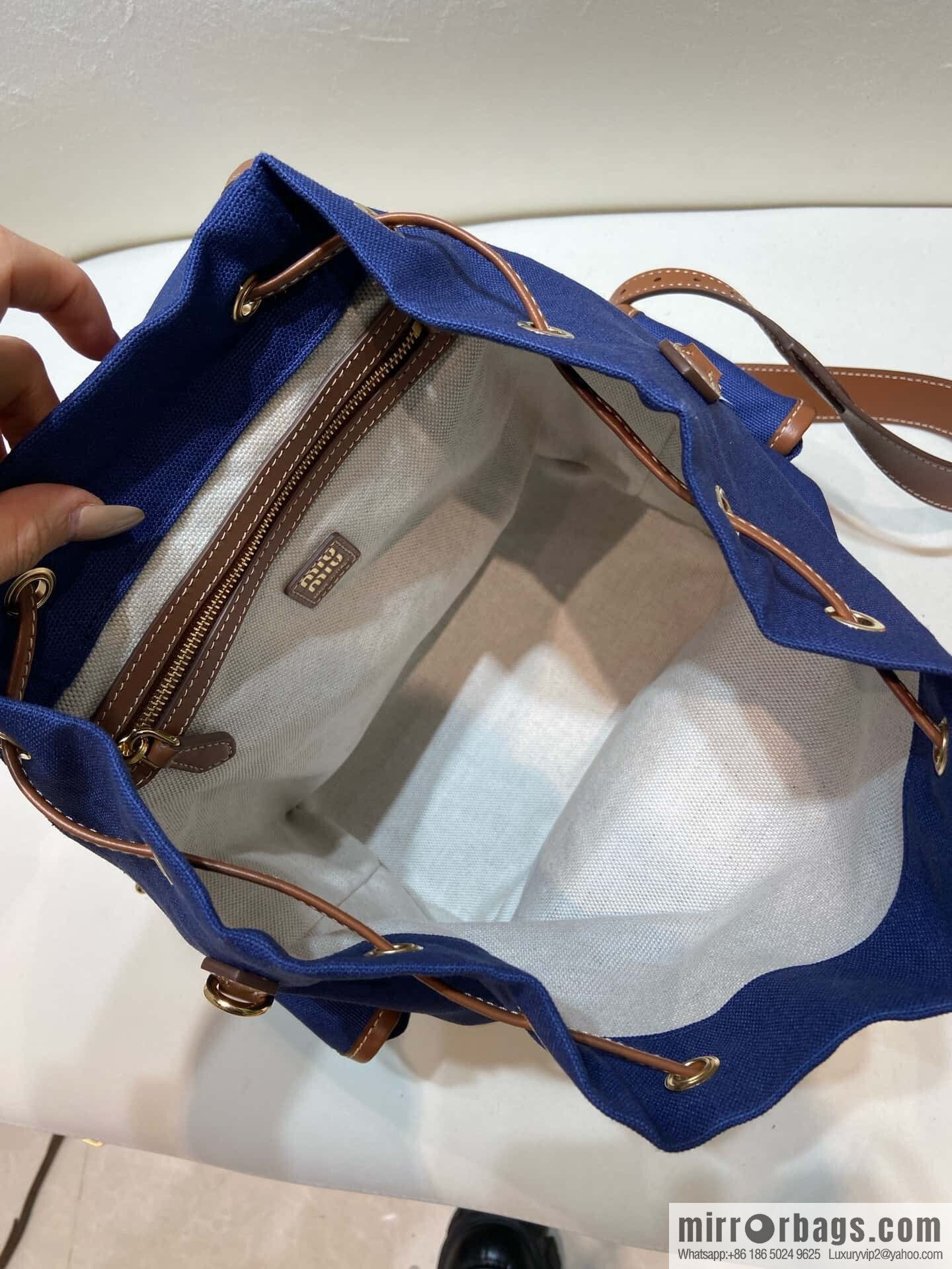 MIUMIU 💕 new backpack 💕 5BZ042 💕💕 blue