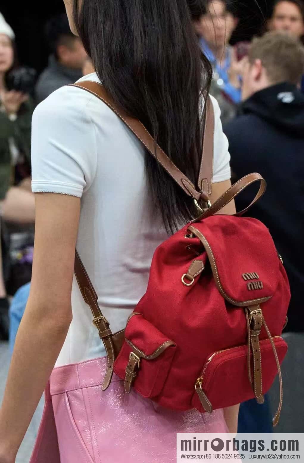 MIUMIU 💕 new backpack 💕 5BZ042 💕💕 red