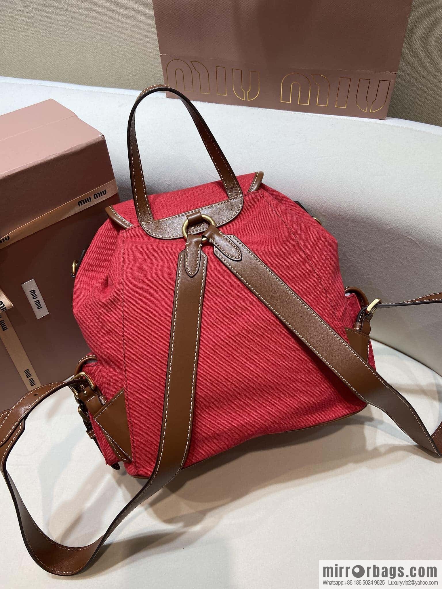 MIUMIU 💕 new backpack 💕 5BZ042 💕💕 red