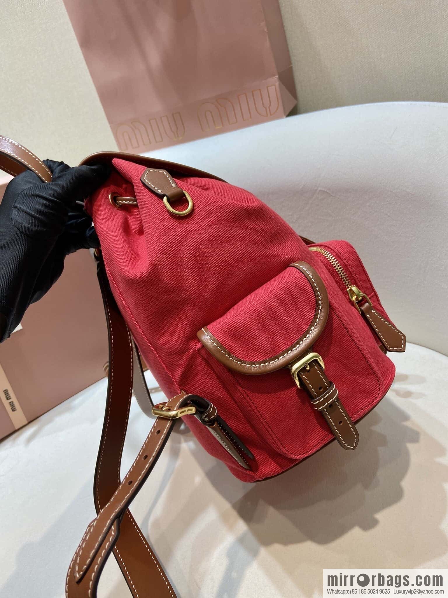 MIUMIU 💕 new backpack 💕 5BZ042 💕💕 red