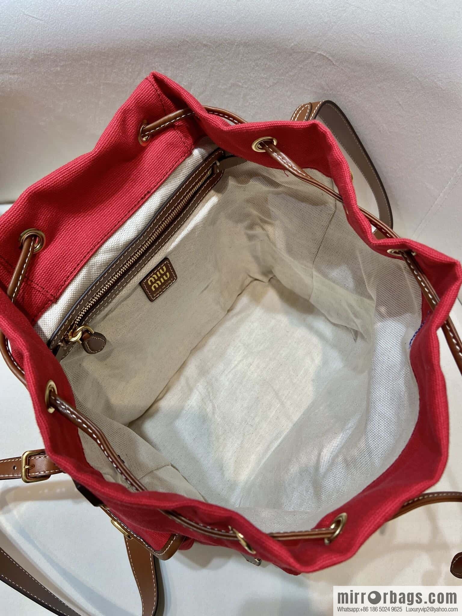 MIUMIU 💕 new backpack 💕 5BZ042 💕💕 red