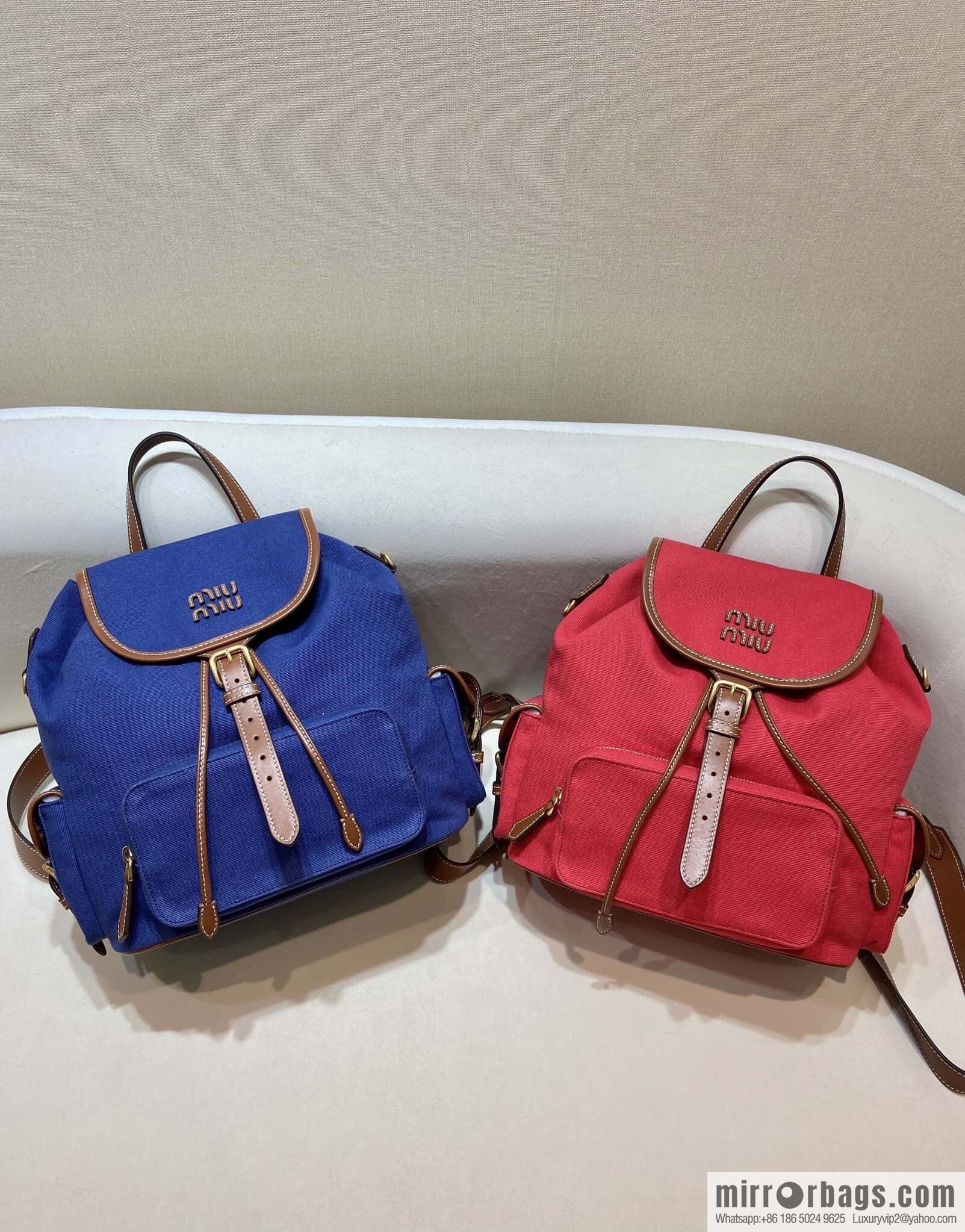 MIUMIU 💕 new backpack 💕 5BZ042 💕💕 red