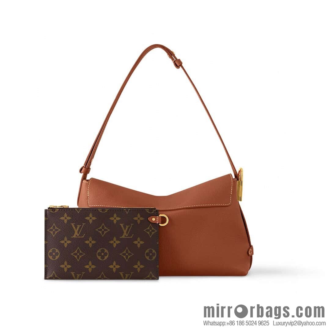 [Boutique‑grade] M13148 black M13151 brown, full leather shoulder bag Low Key Messenger handbag