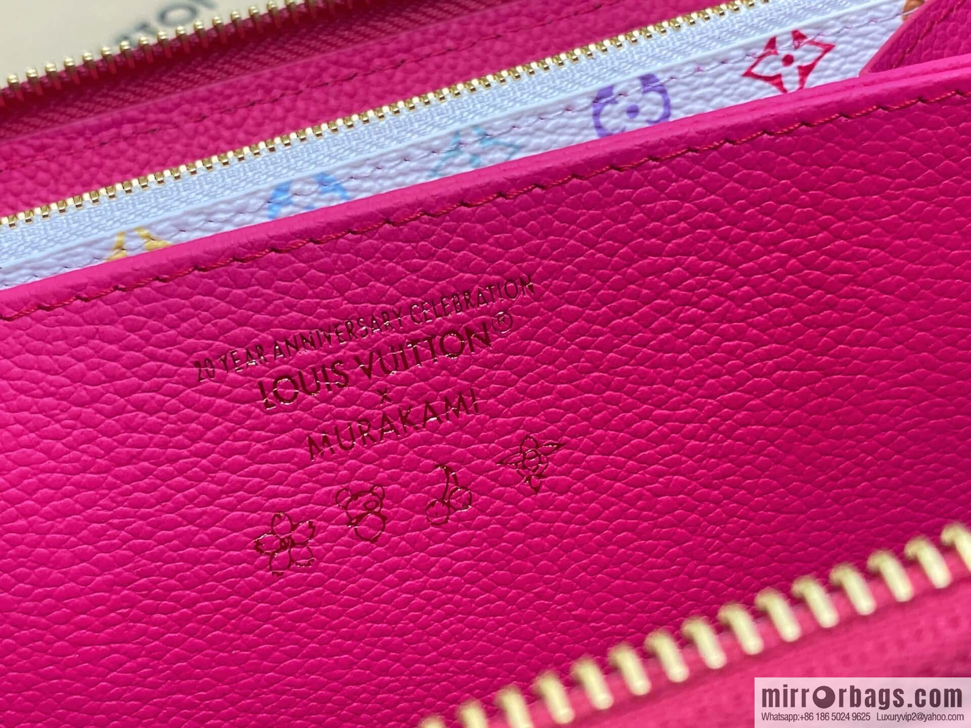 [Boutique‑grade] M13618 rose red and white, single zipper wallet LV × TM zipper wallet