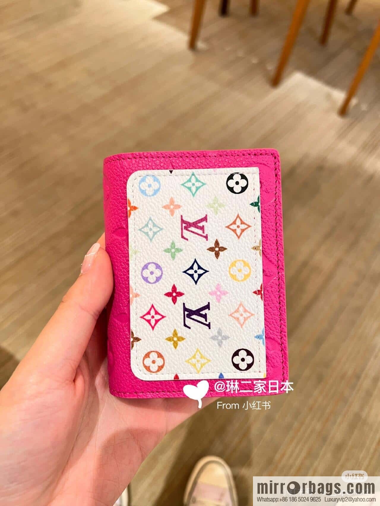[Boutique‑grade] M13619 rose red and white, two-fold zipper wallet LV x TM Portfolio Claire wallet