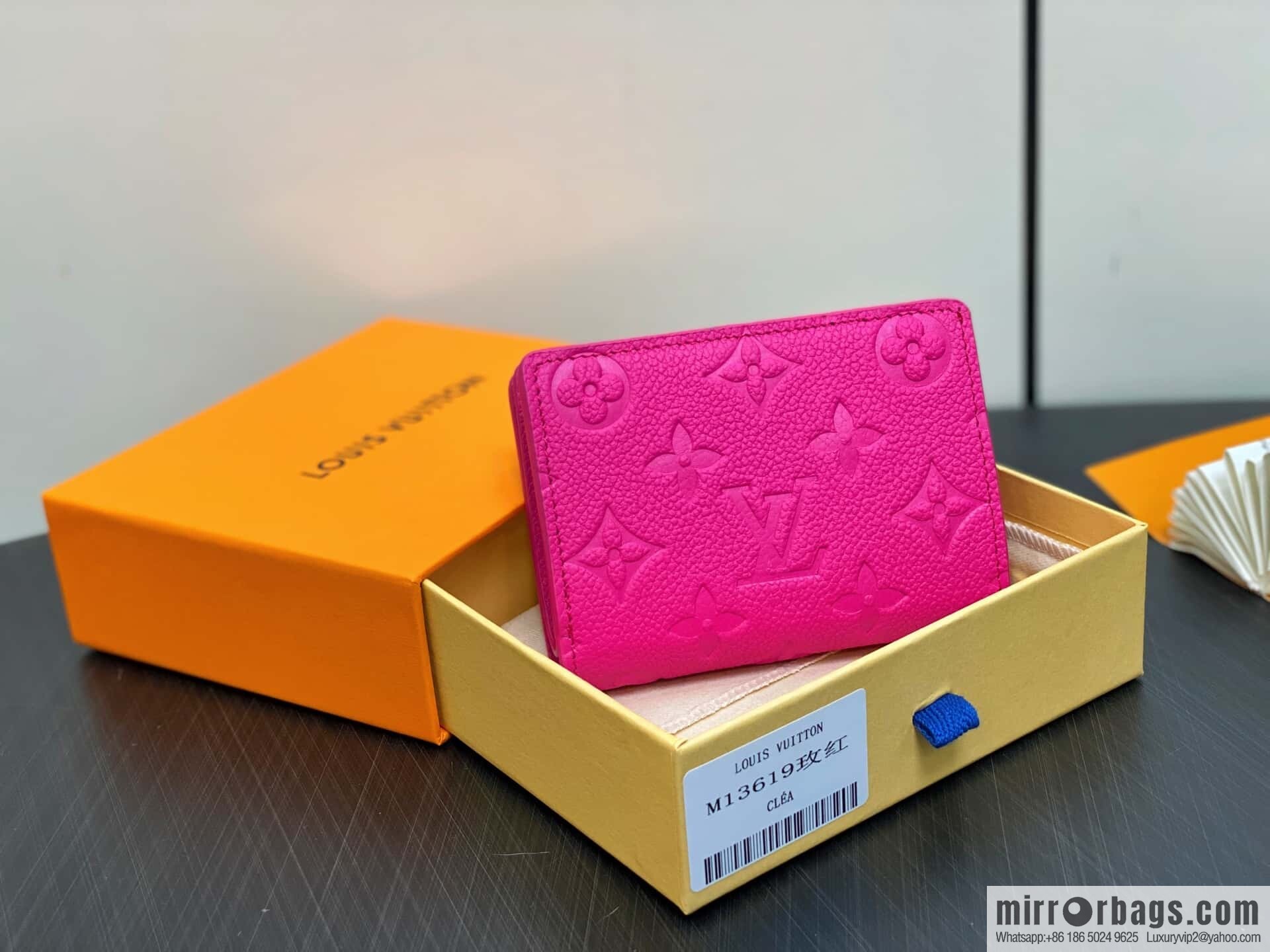 [Boutique‑grade] M13619 rose red and white, two-fold zipper wallet LV x TM Portfolio Claire wallet