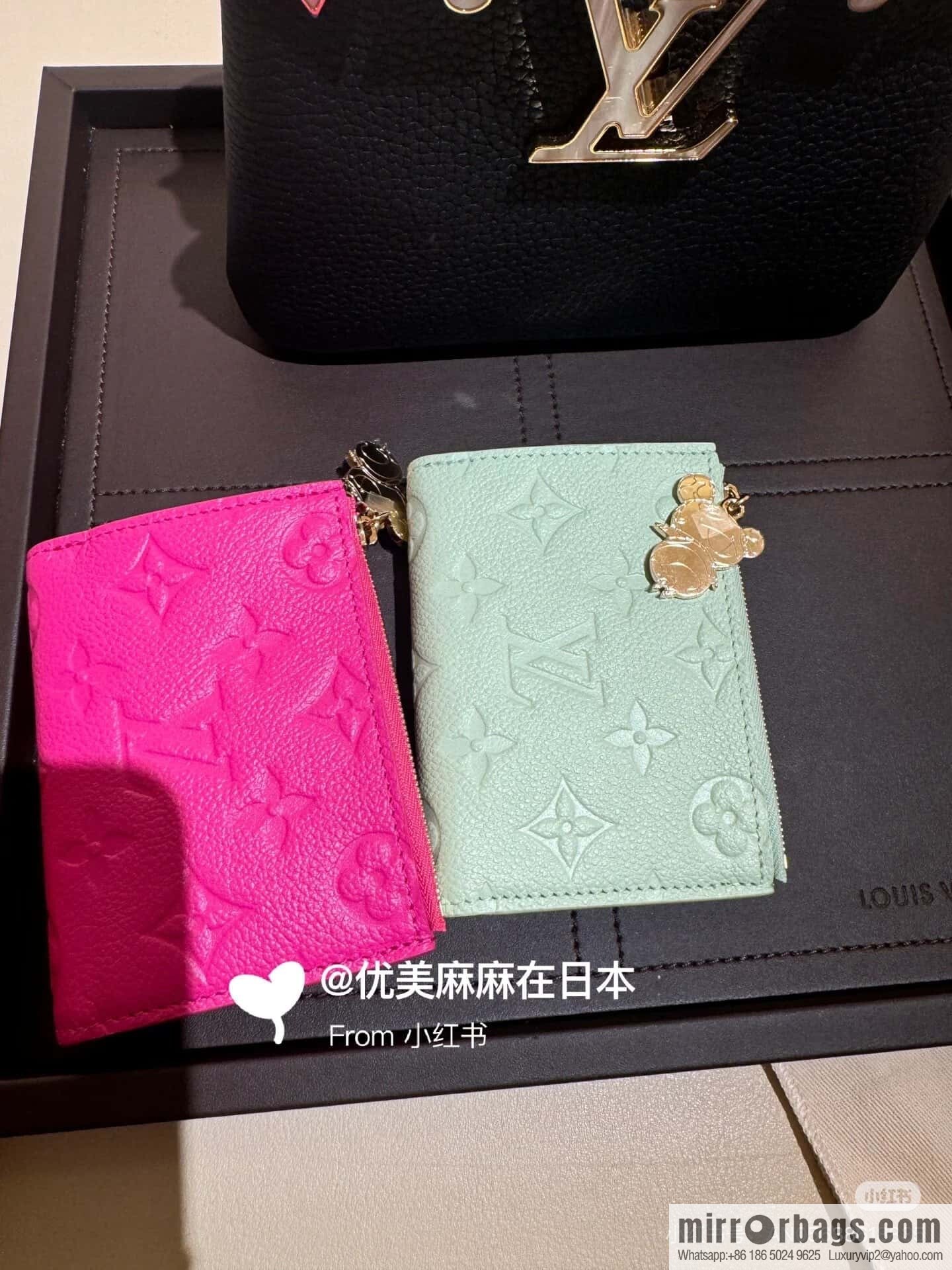 [Boutique‑grade] M14087 rose red and white, two fold wallet LV x TM Portfolio Lisa wallet
