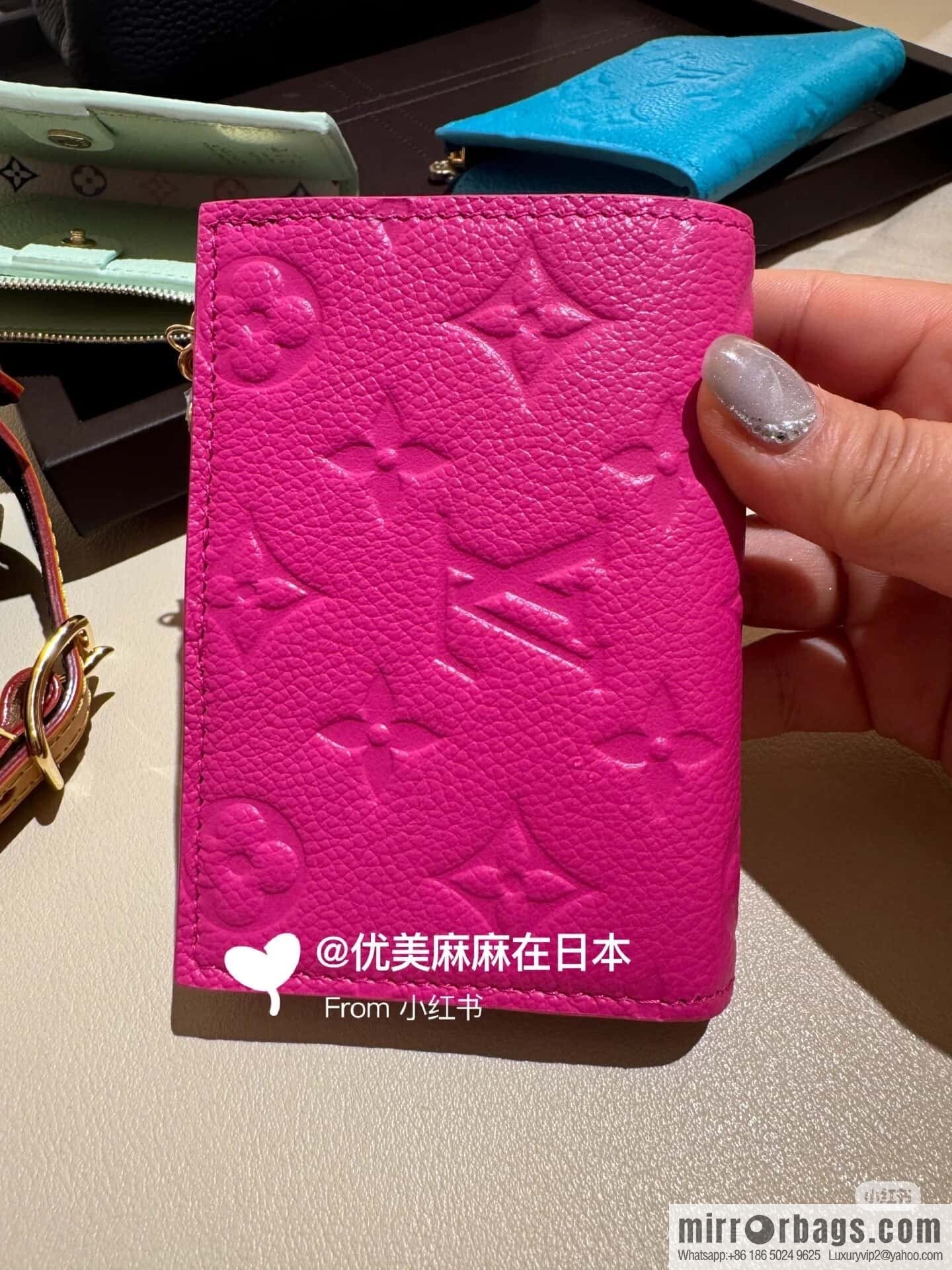 [Boutique‑grade] M14087 rose red and white, two fold wallet LV x TM Portfolio Lisa wallet