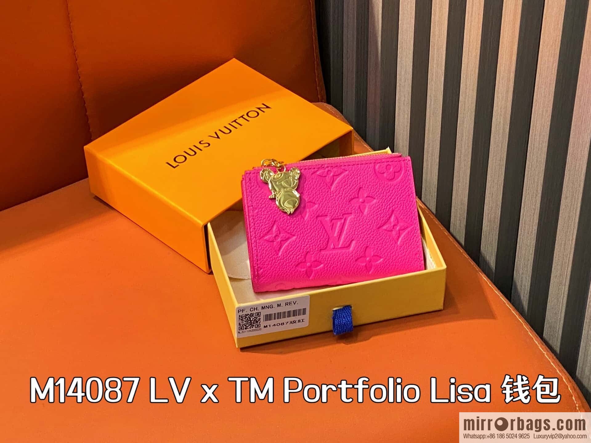 [Boutique‑grade] M14087 rose red and white, two fold wallet LV x TM Portfolio Lisa wallet