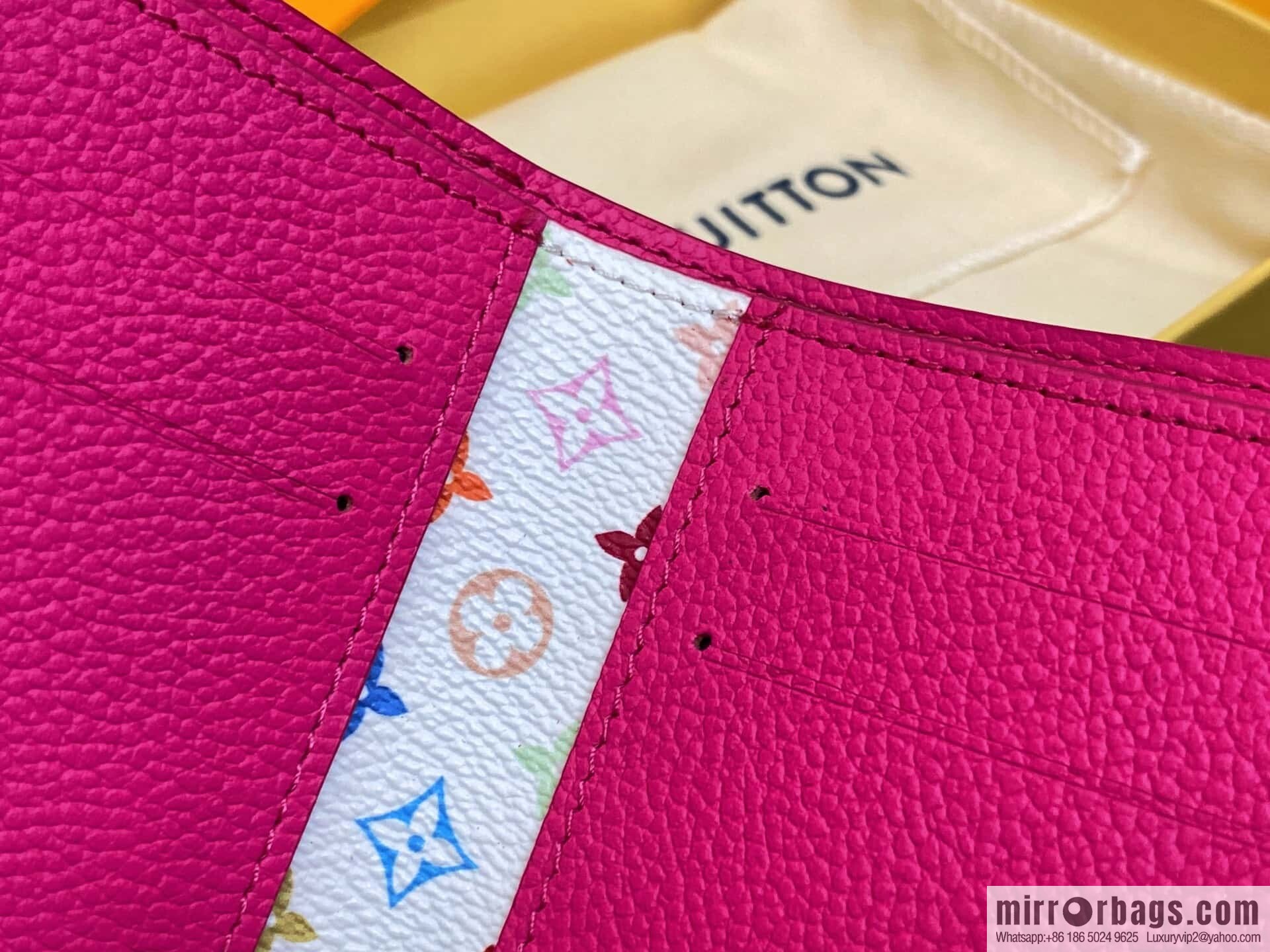[Boutique‑grade] M14087 rose red and white, two fold wallet LV x TM Portfolio Lisa wallet