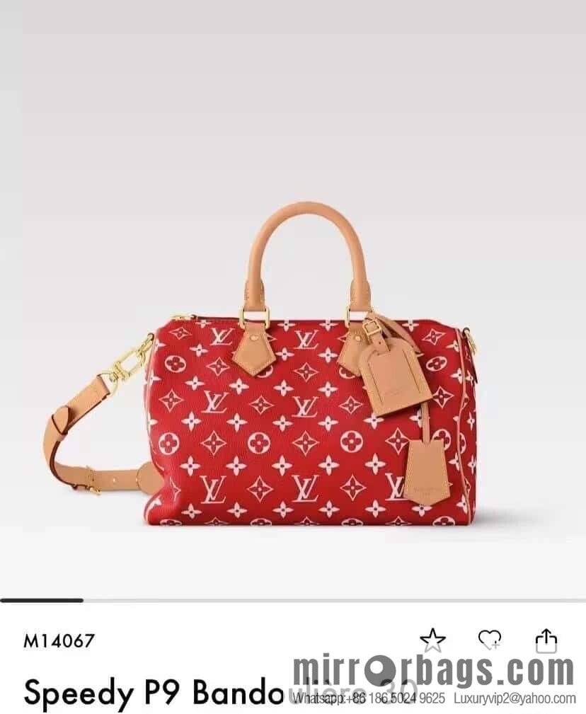 [Boutique‑grade] M14067 red, full leather pillow bag peedy SPEEDY P9 BANDOULIZRE30 handbag