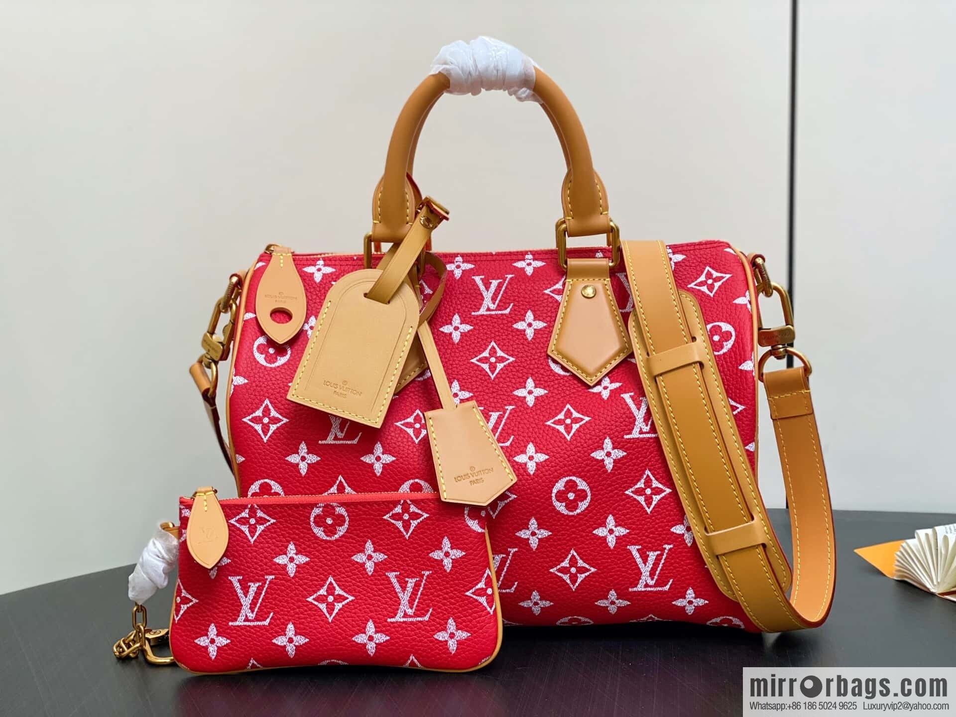 [Boutique‑grade] M14067 red, full leather pillow bag peedy SPEEDY P9 BANDOULIZRE30 handbag