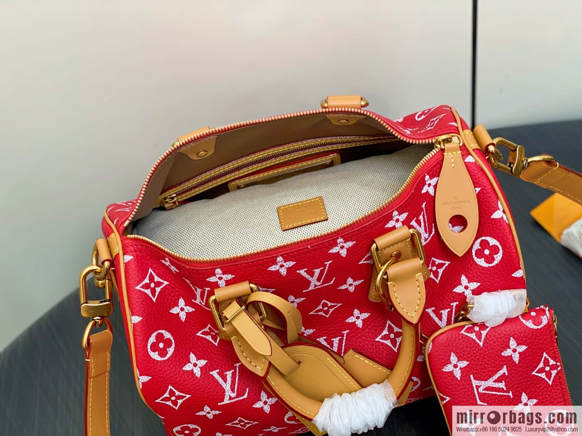 [Boutique‑grade] M14067 red, full leather pillow bag peedy SPEEDY P9 BANDOULIZRE30 handbag