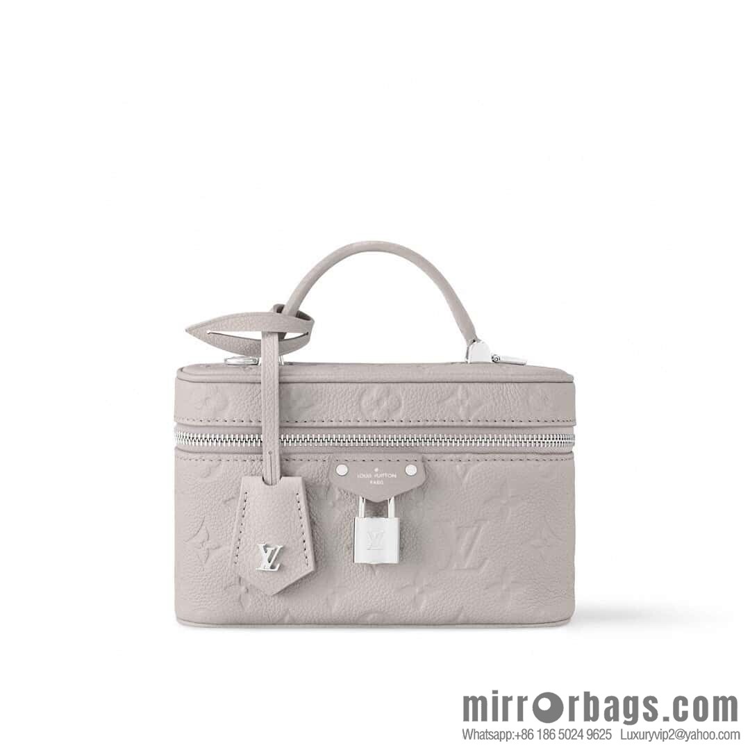 [Boutique‑grade] M13593 light gray, full leather chain bag cosmetic bag VANITY CHAIN POUCH handbag