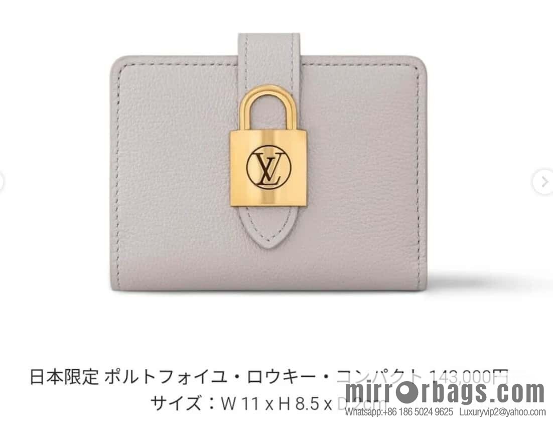 [Boutique‑grade] M12148 taro ash, full leather wallet series Portfoille Locky wallet