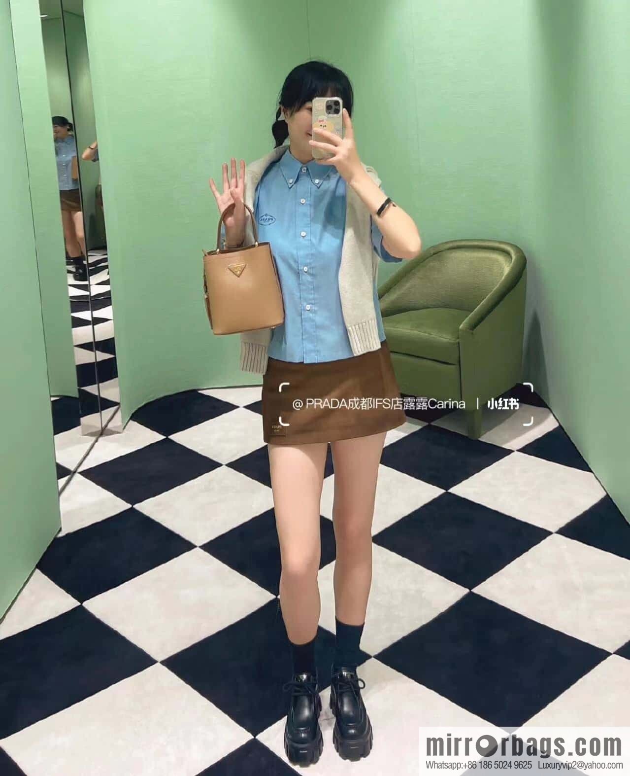 PRADA 🔆 exclusive debut 🔆 1BA217 mini number new color
