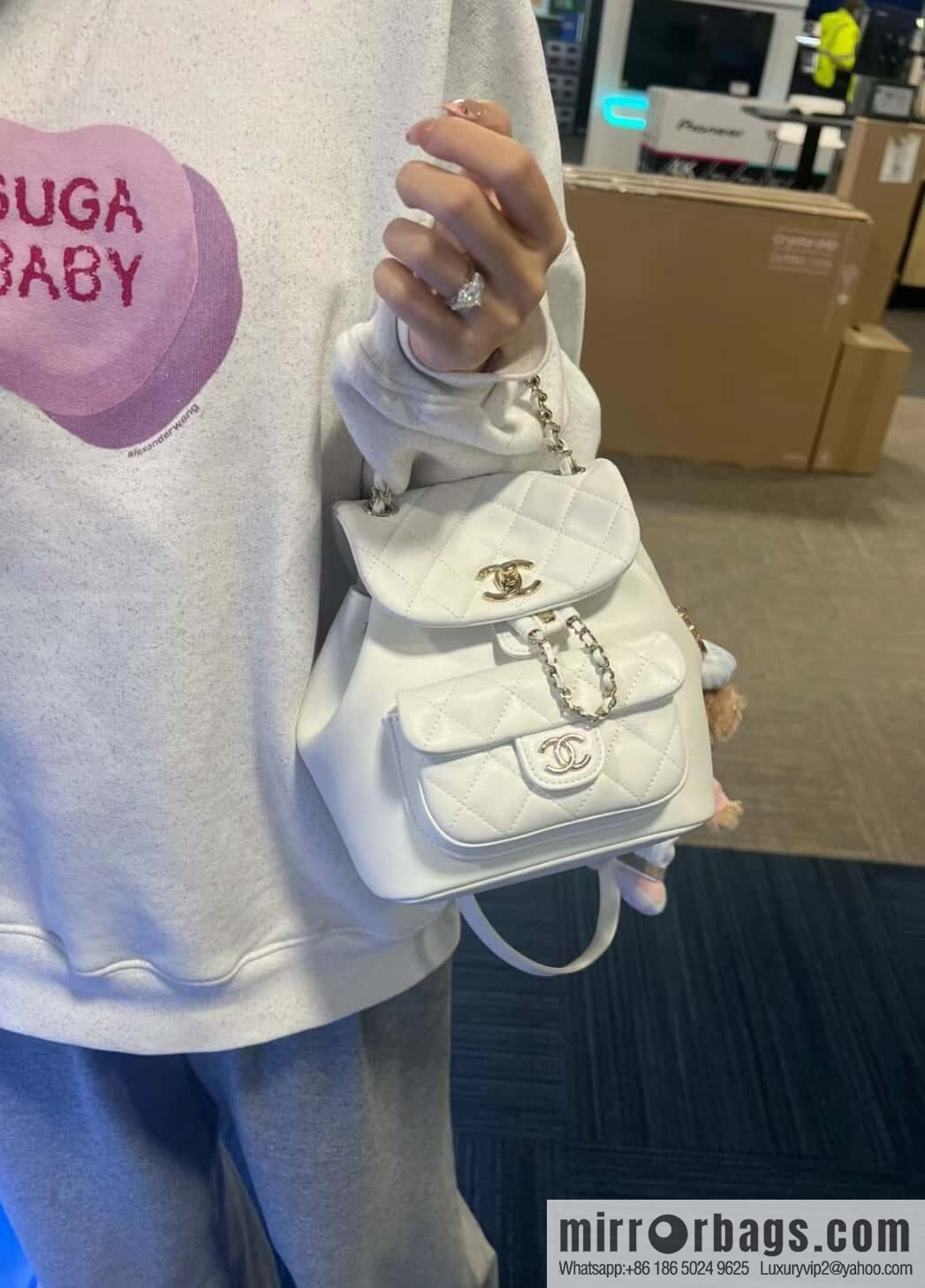 πππππ‘ππππ© new backpack, white, genuine leather AS2908