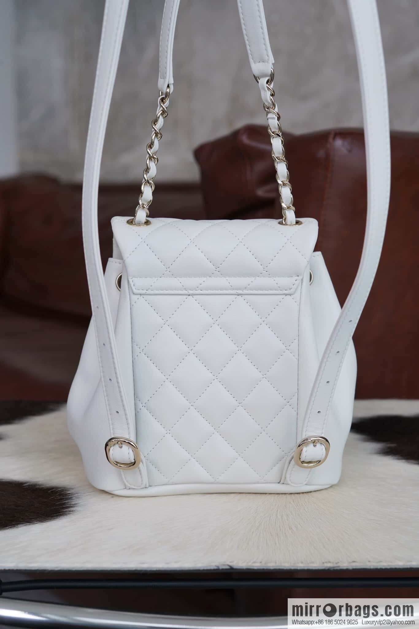 πππππ‘ππππ© new backpack, white, genuine leather AS2908