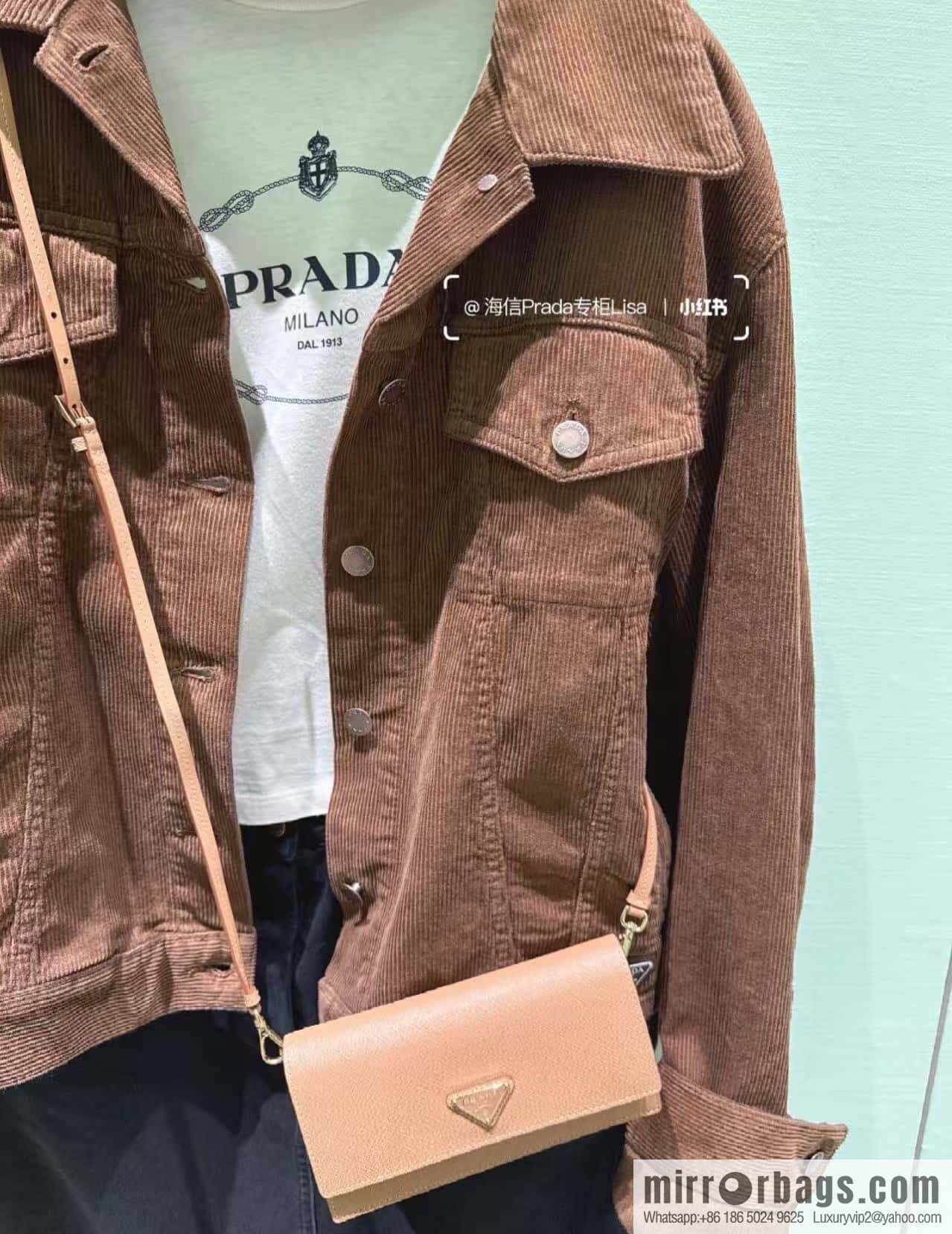 PRADA 🎉 new mini handbag 🎉 1NF059 mobile phone bag 🎉🎉 caramel color