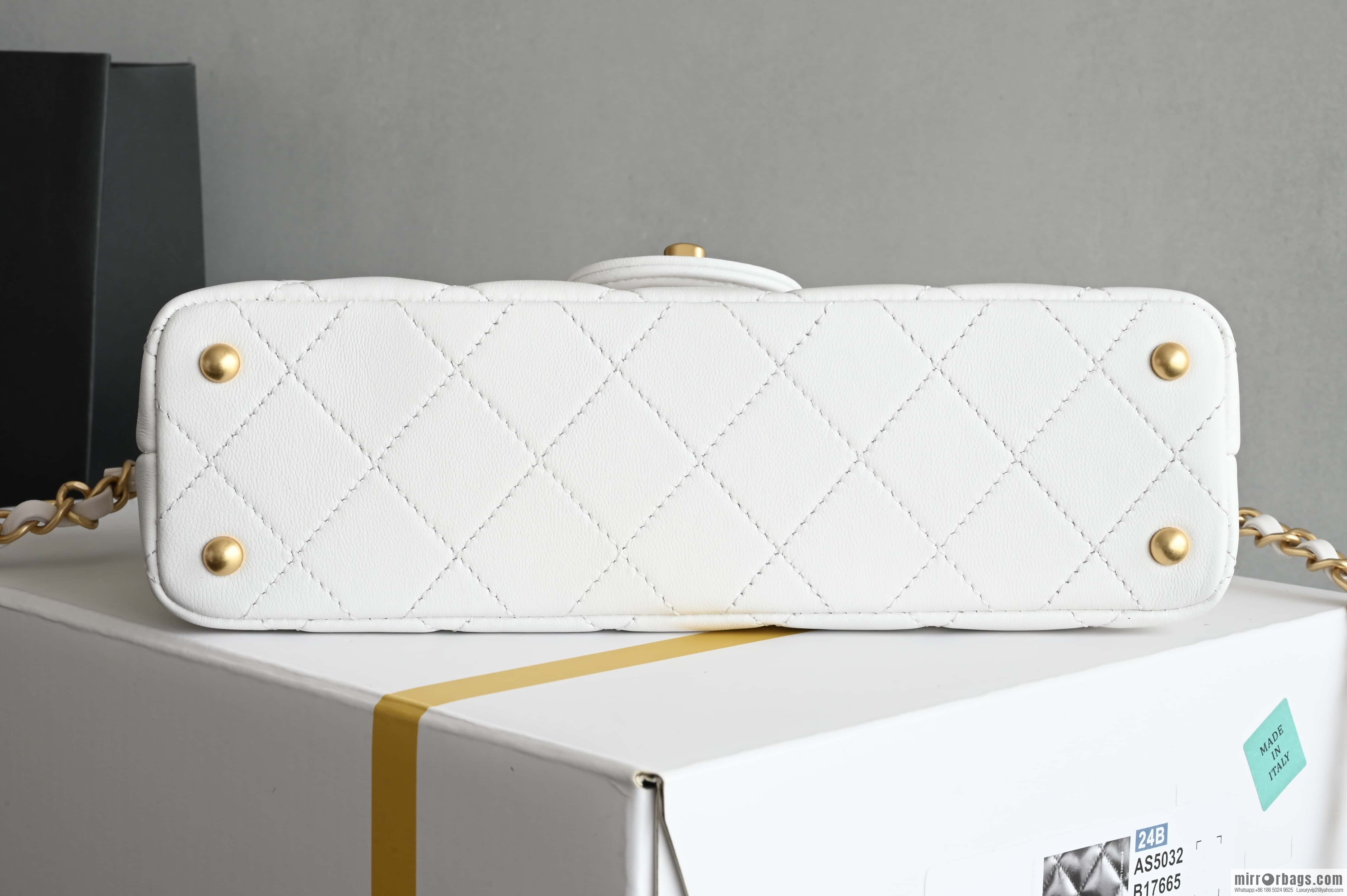 CHANEL 25P Handle Kelly Horizontal S AS5354 White