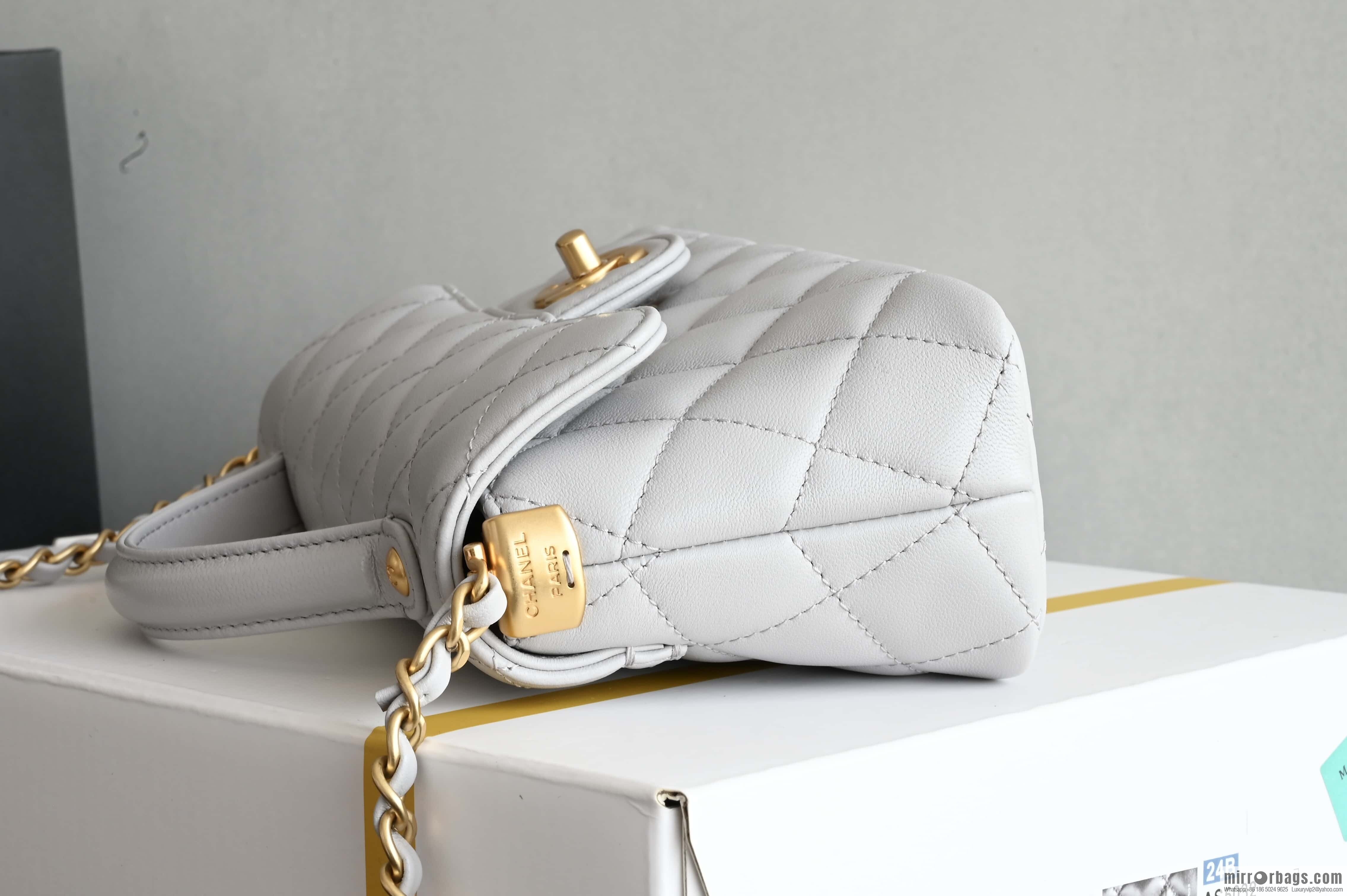 CHANEL 25P Handle Kelly Horizontal S AS5354 Grey