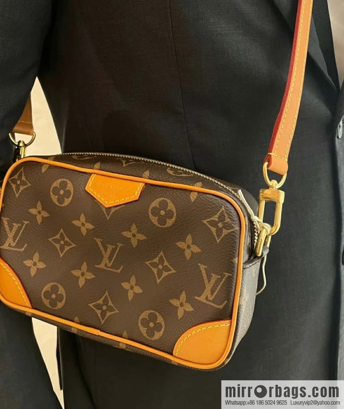 [Boutique‑grade] M14058 presbyopia yellow leather, mini men's bag messenger bag TROCADÉRO mini handbag