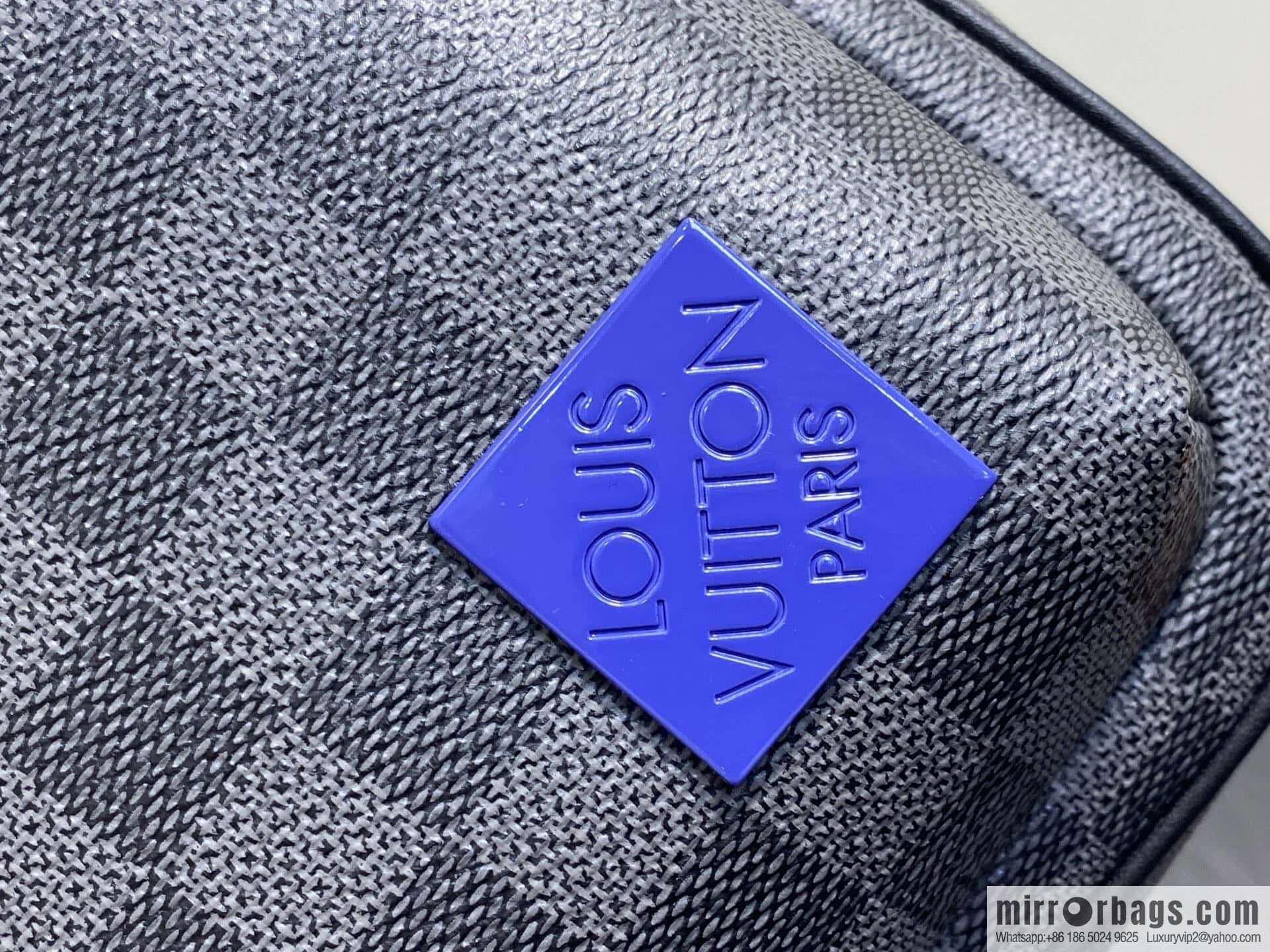 [Boutique‑grade] N00086 black grid blue label, men's bag, breast bag, shoulder bag AVENUE shoulder bag