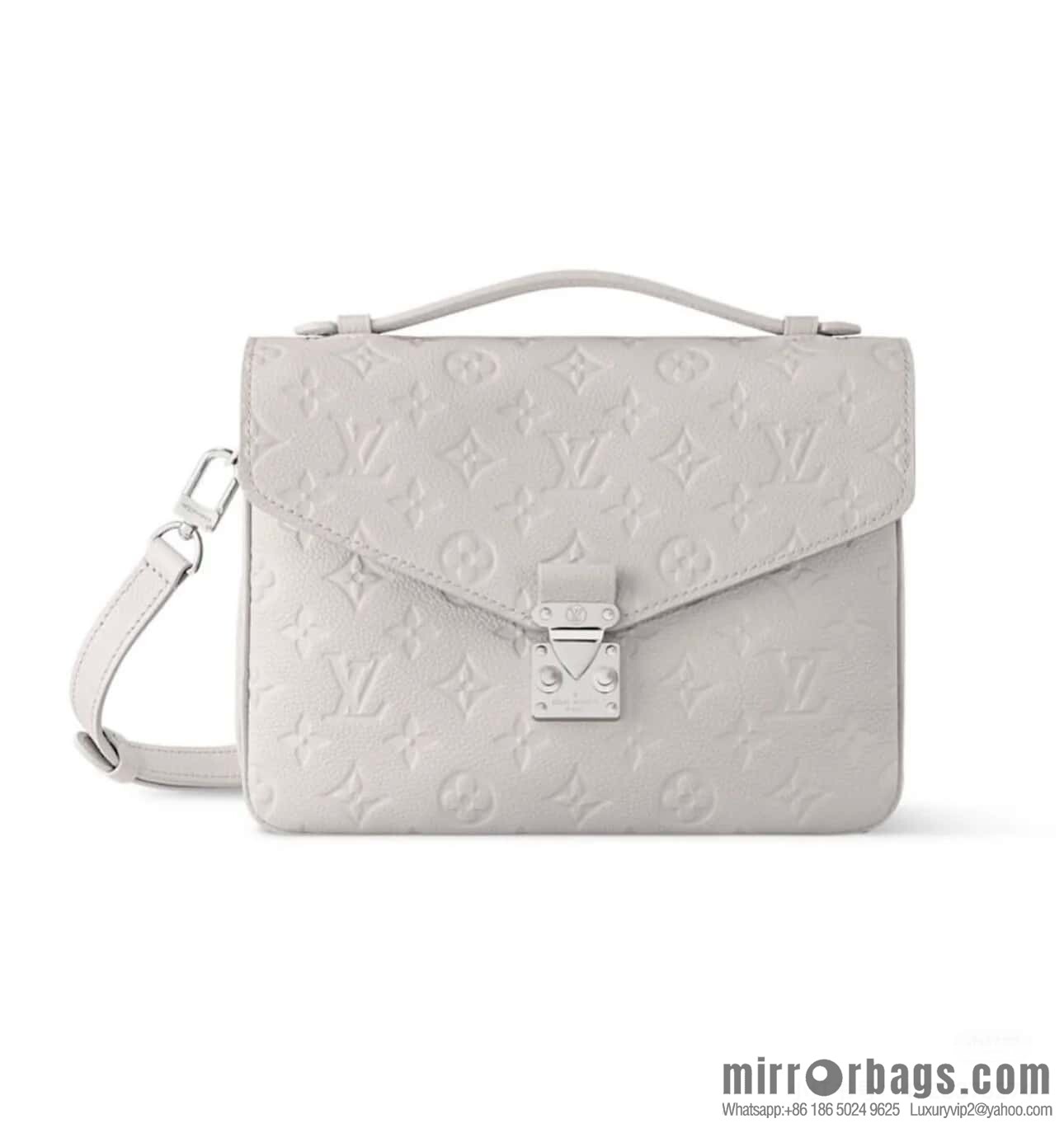 [Boutique‑grade] M41487 hazy gray taro purple, full leather embossed messenger bag Pochette Métis handbag