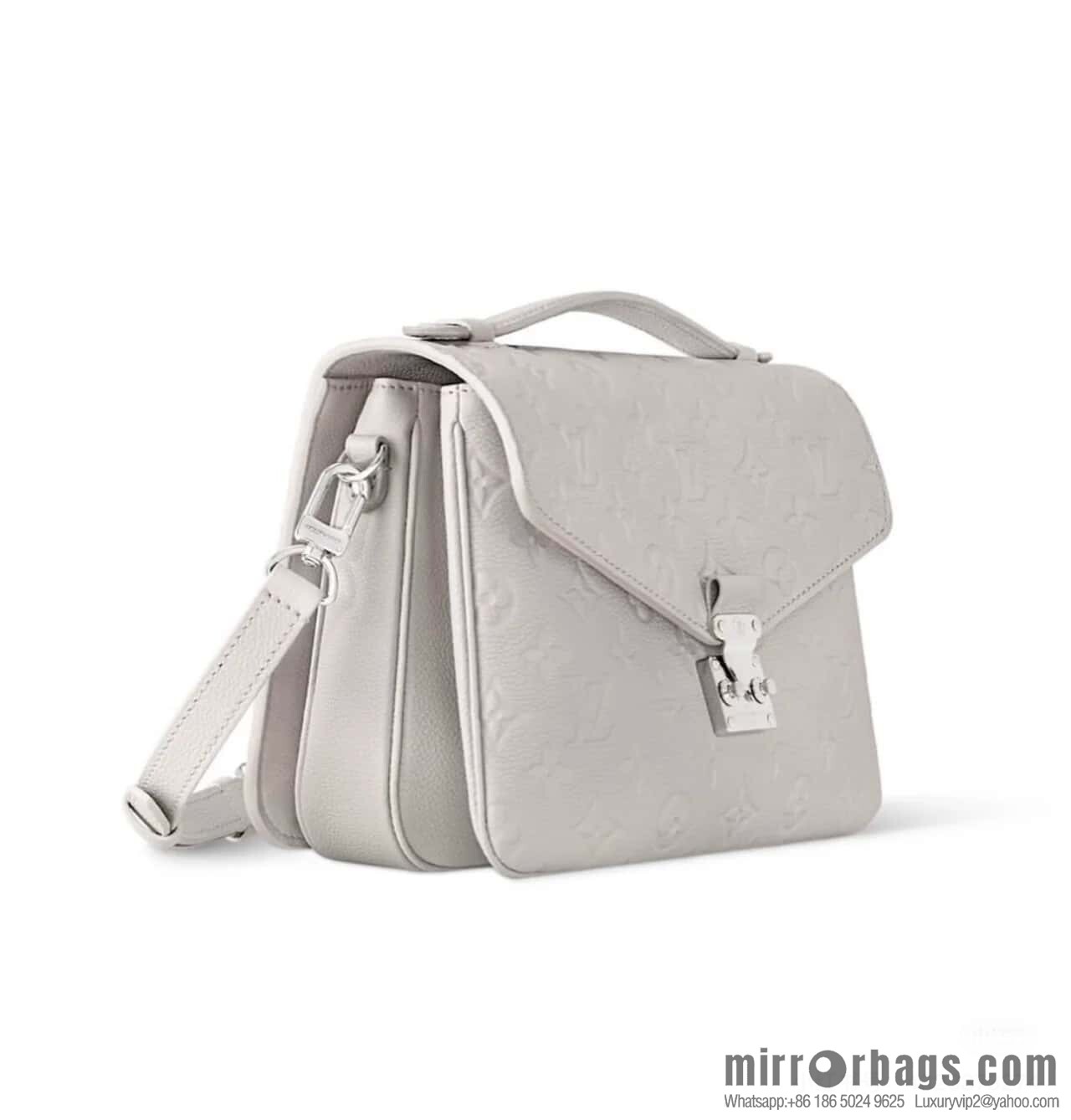 [Boutique‑grade] M41487 hazy gray taro purple, full leather embossed messenger bag Pochette Métis handbag